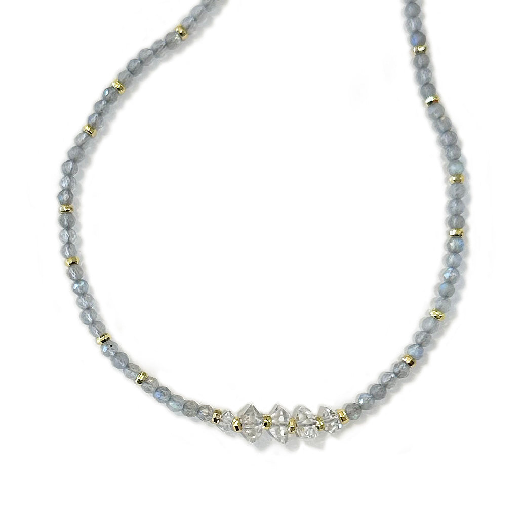 Herkimer Diamond and Labradorite Necklace