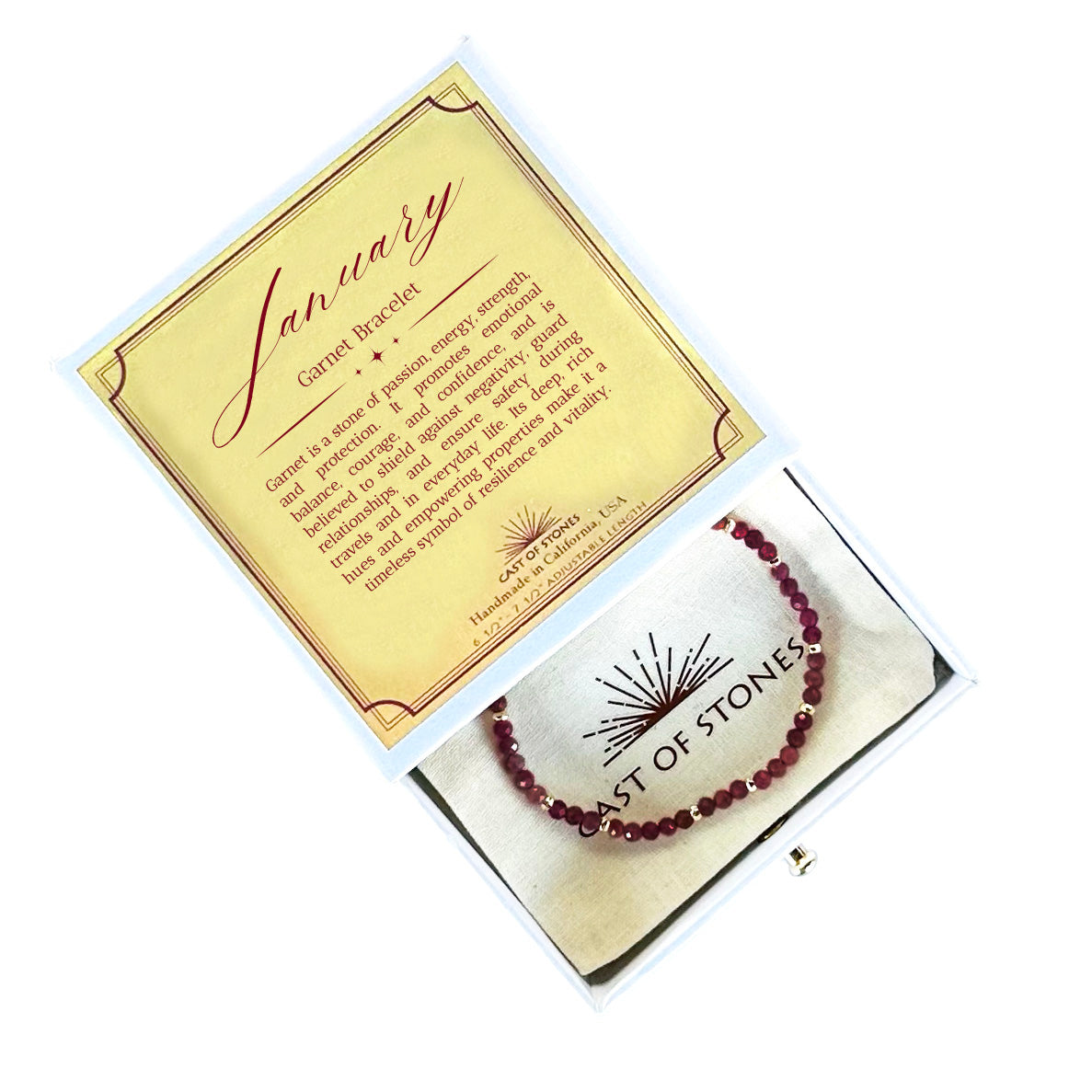 January Birthstone Bracelet - Garnet