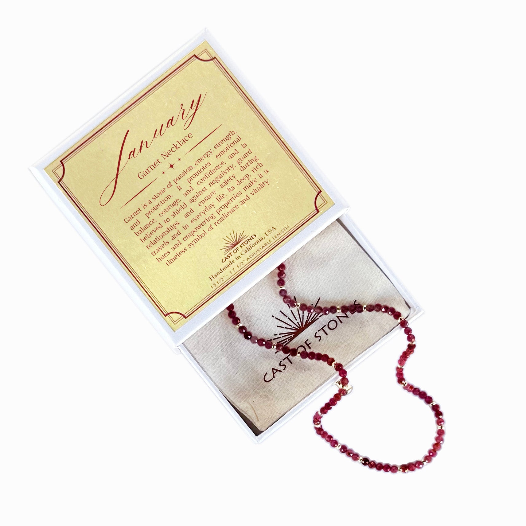 January Birthstone Necklace - Garnet