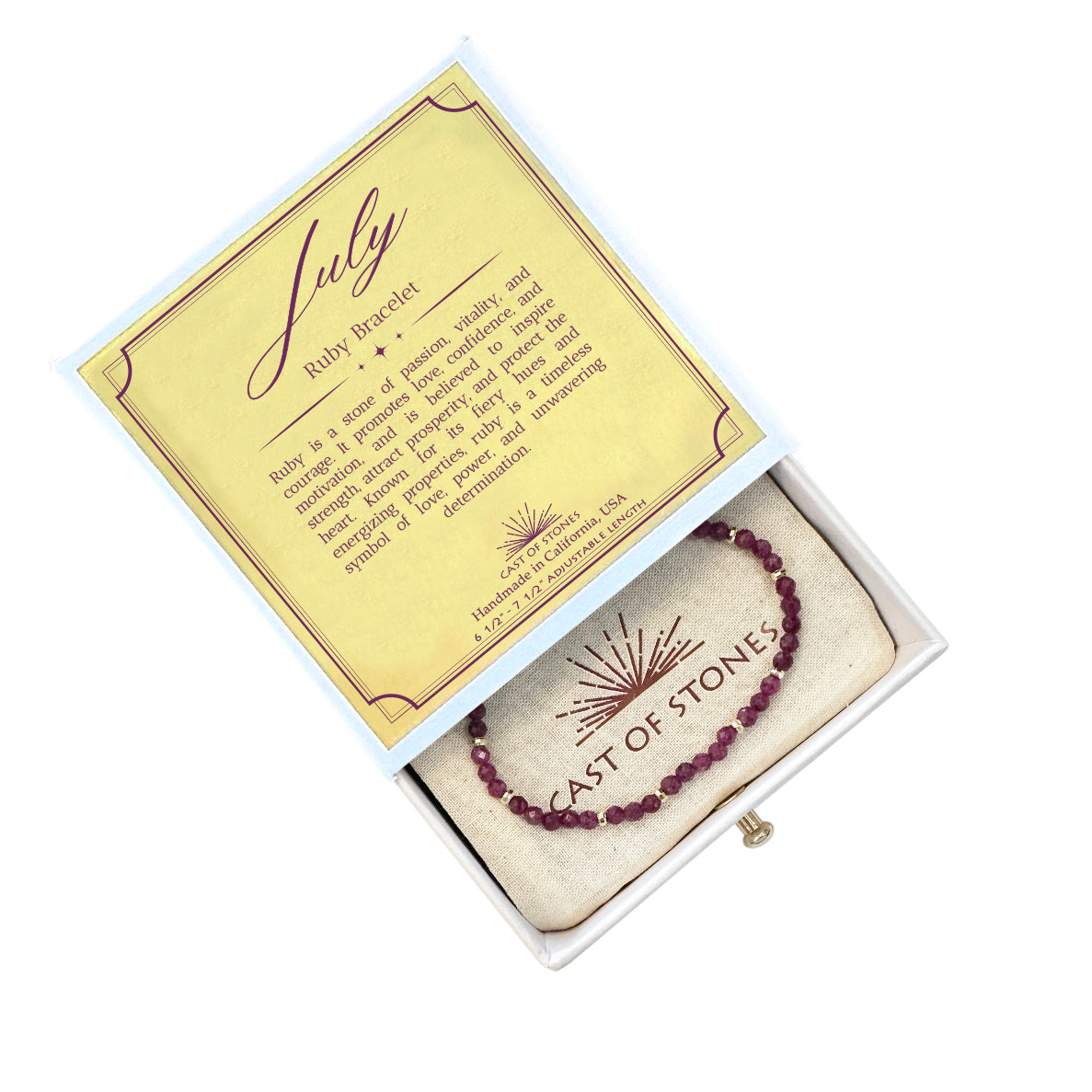 July Birthstone Bracelet - Ruby