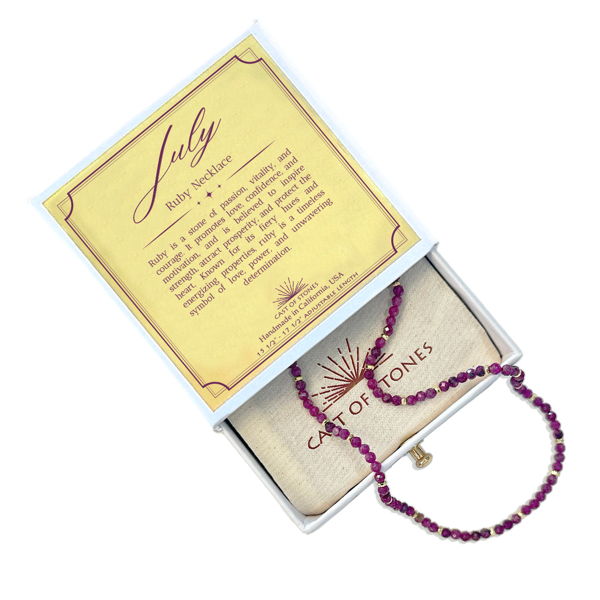 July Birthstone Necklace - Ruby