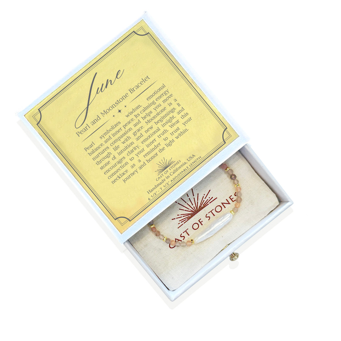 June Birthstone Bracelet - Pearl & Moonstone