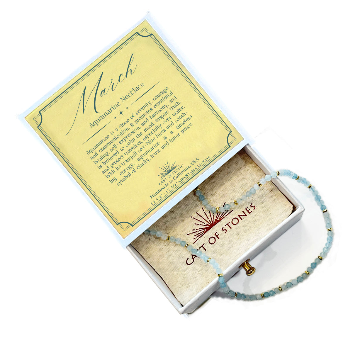 March Birthstone Necklace - Aquamarine