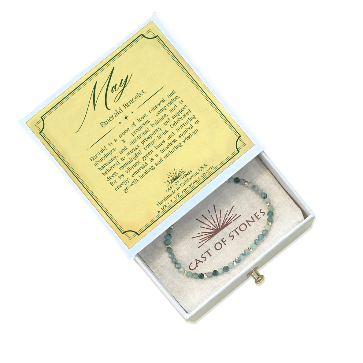 May Birthstone Bracelet - Emerald