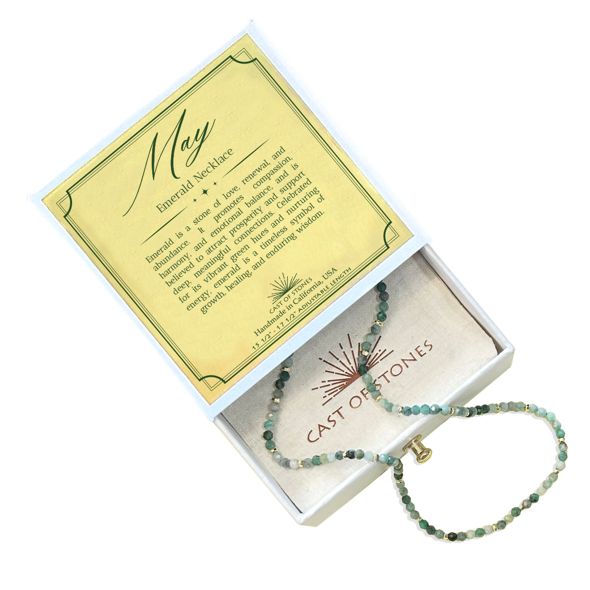 May Birthstone Necklace - Emerald