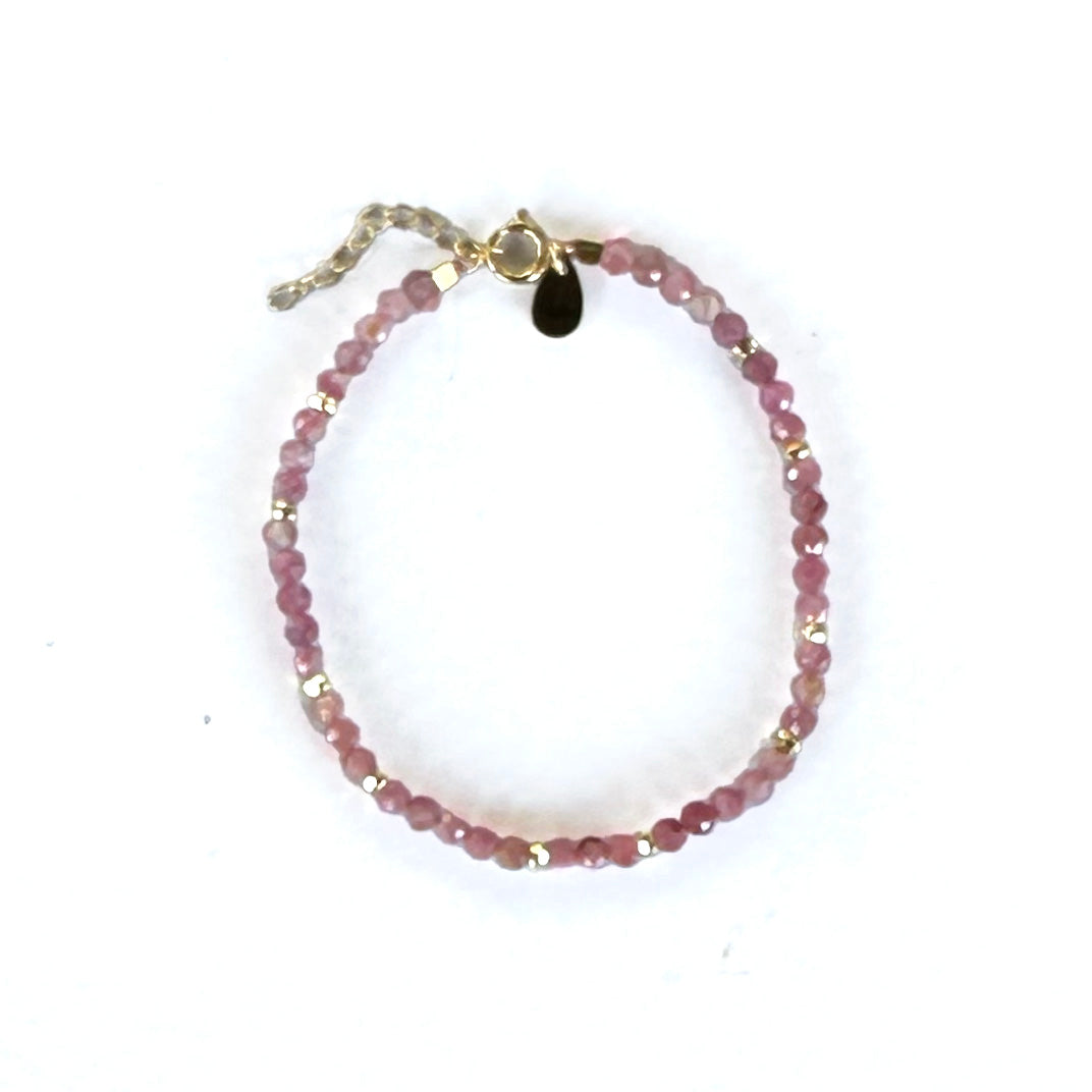 Pink Tourmaline Faceted Gemstone Bracelet