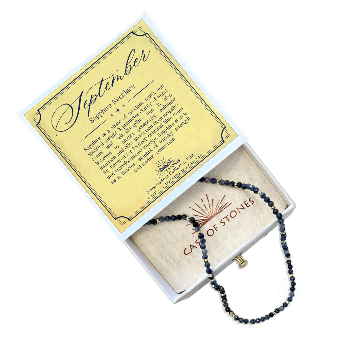 September Birthstone Necklace - Sapphire