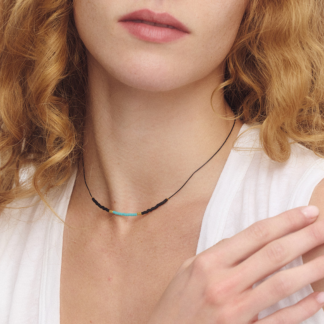 Intention Necklace - Turquoise/Black