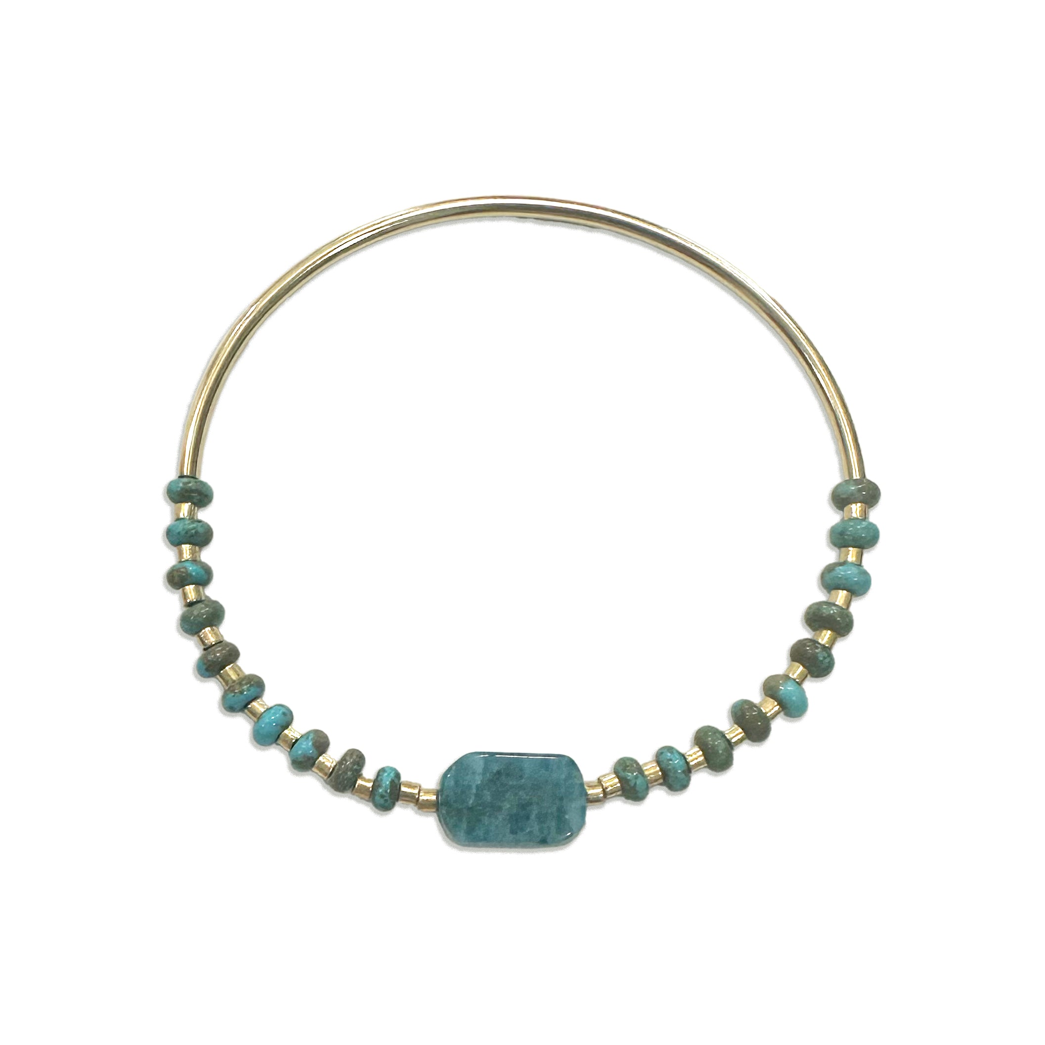 Apatite stretch bracelet in gold