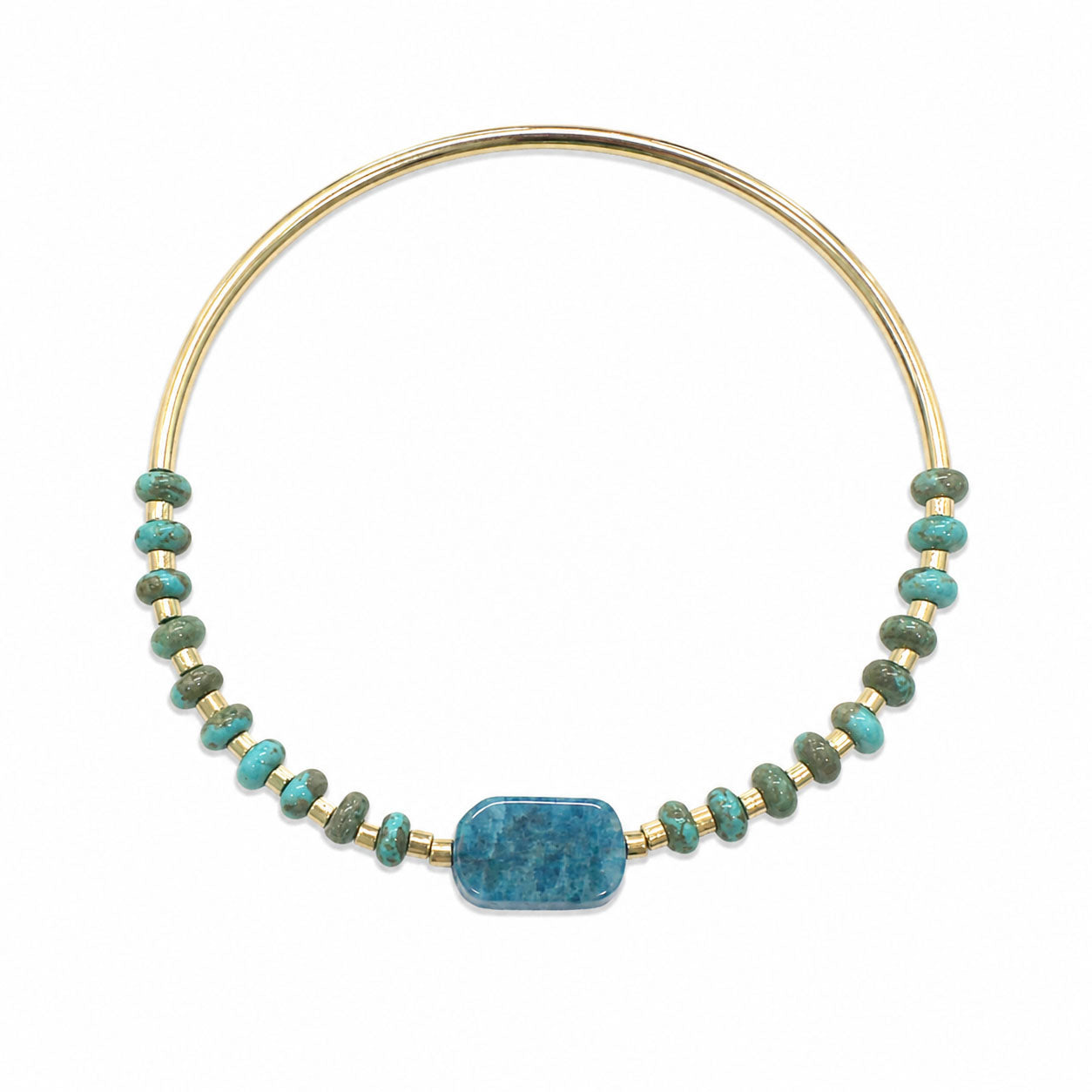Apatite stretch bracelet in gold