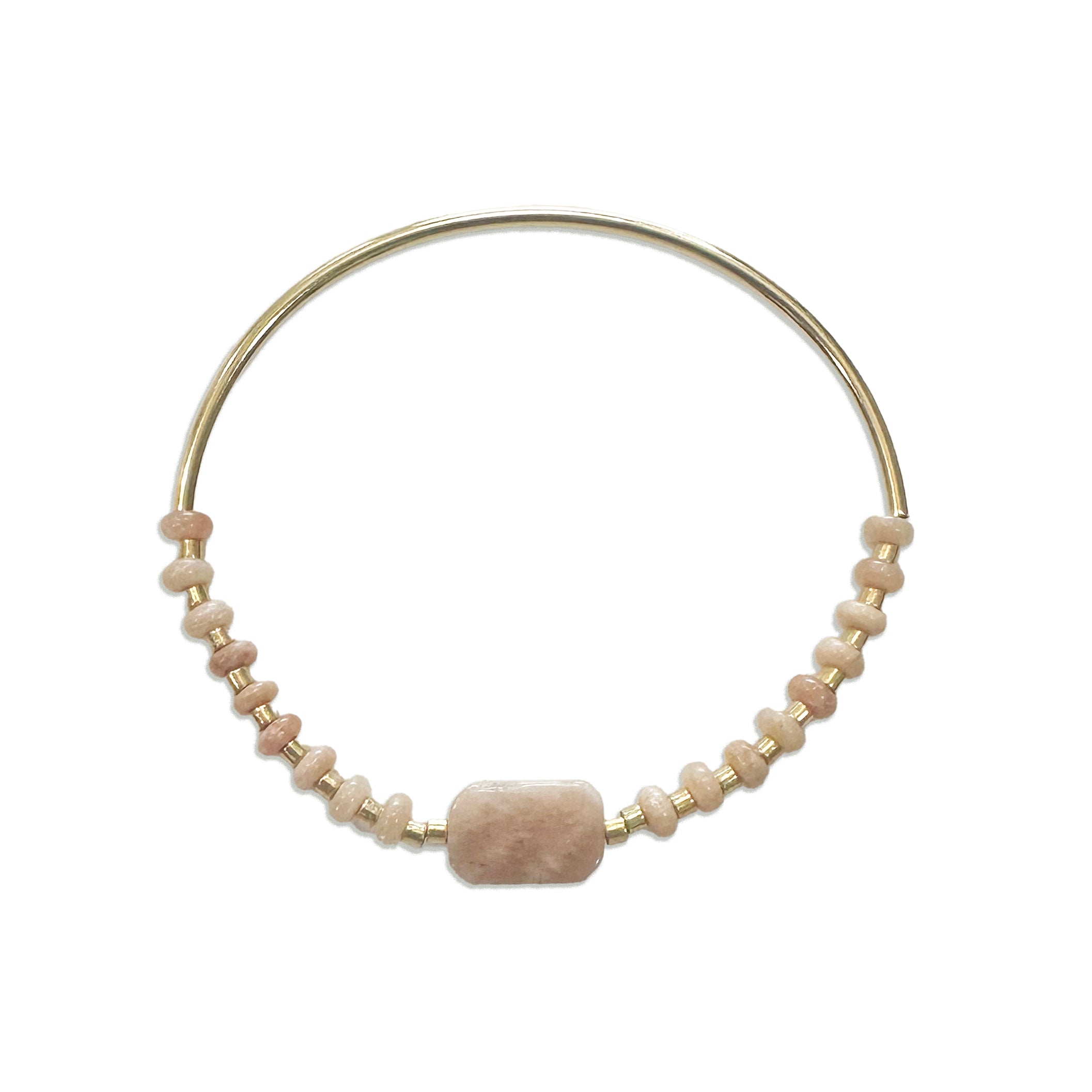 Sunstone stretch bracelet in gold