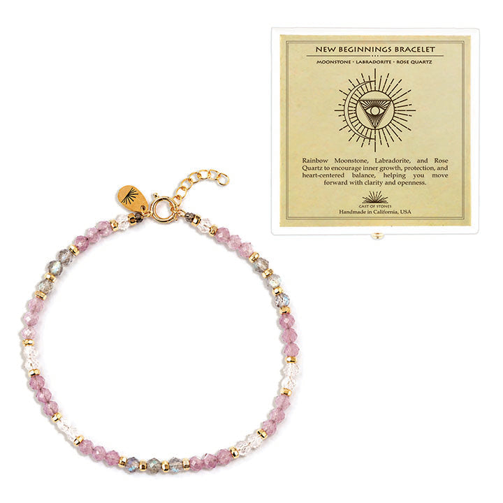 New Beginnings Faceted Gemstone Bracelet in Drawer Gift Box