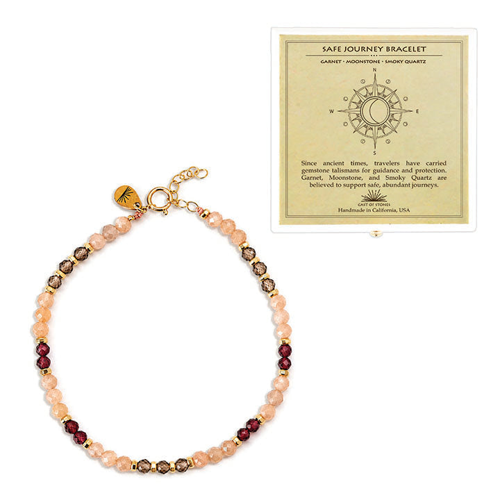 Safe Journey Faceted Gemstone Bracelet in Drawer Gift Box