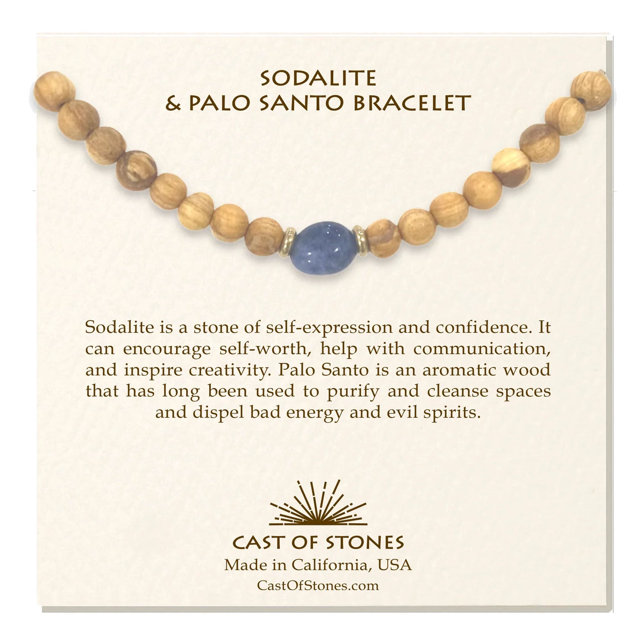 Sodalite & Palo Santo Bracelet