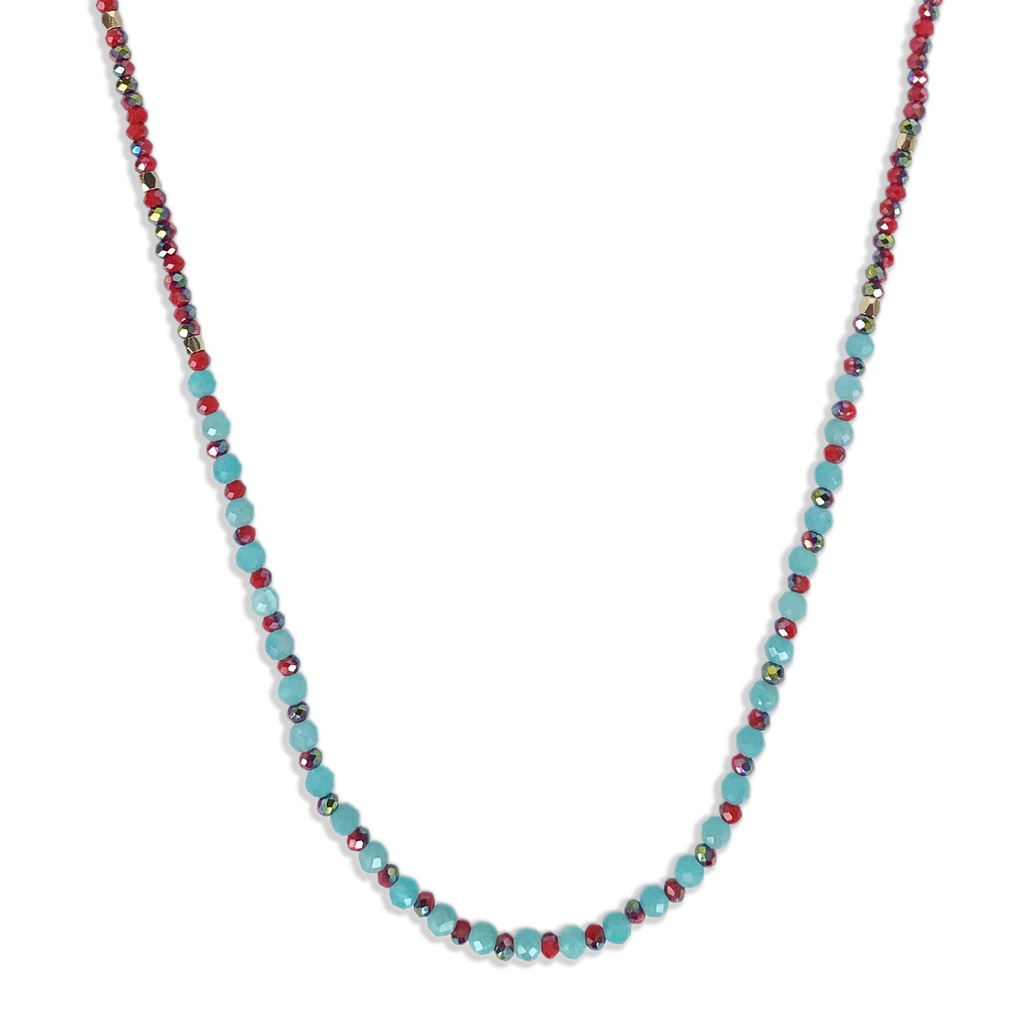 Amazonite Gemstone Necklace / Triple Wrap Bracelet