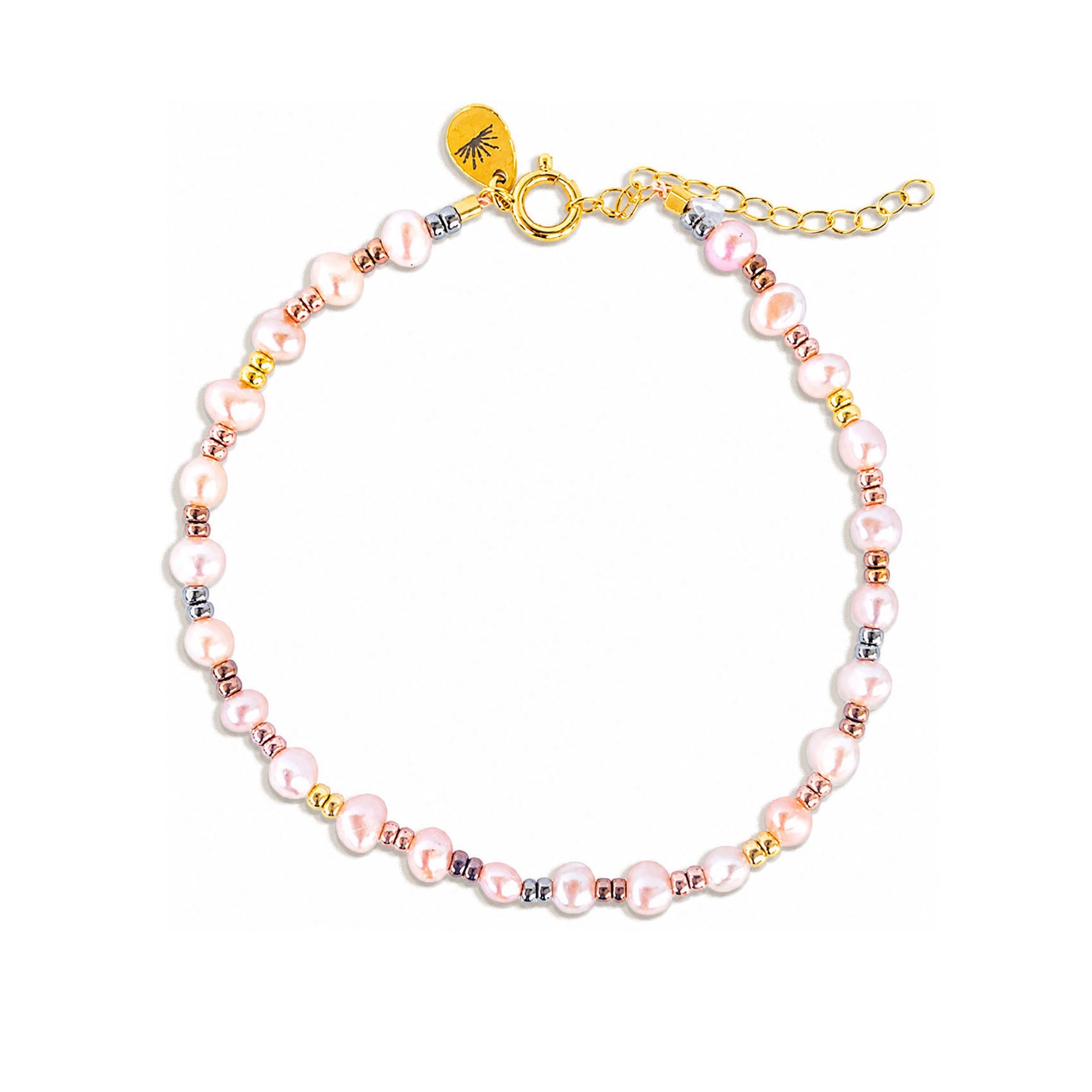 Pink Pearl Halo Bracelet