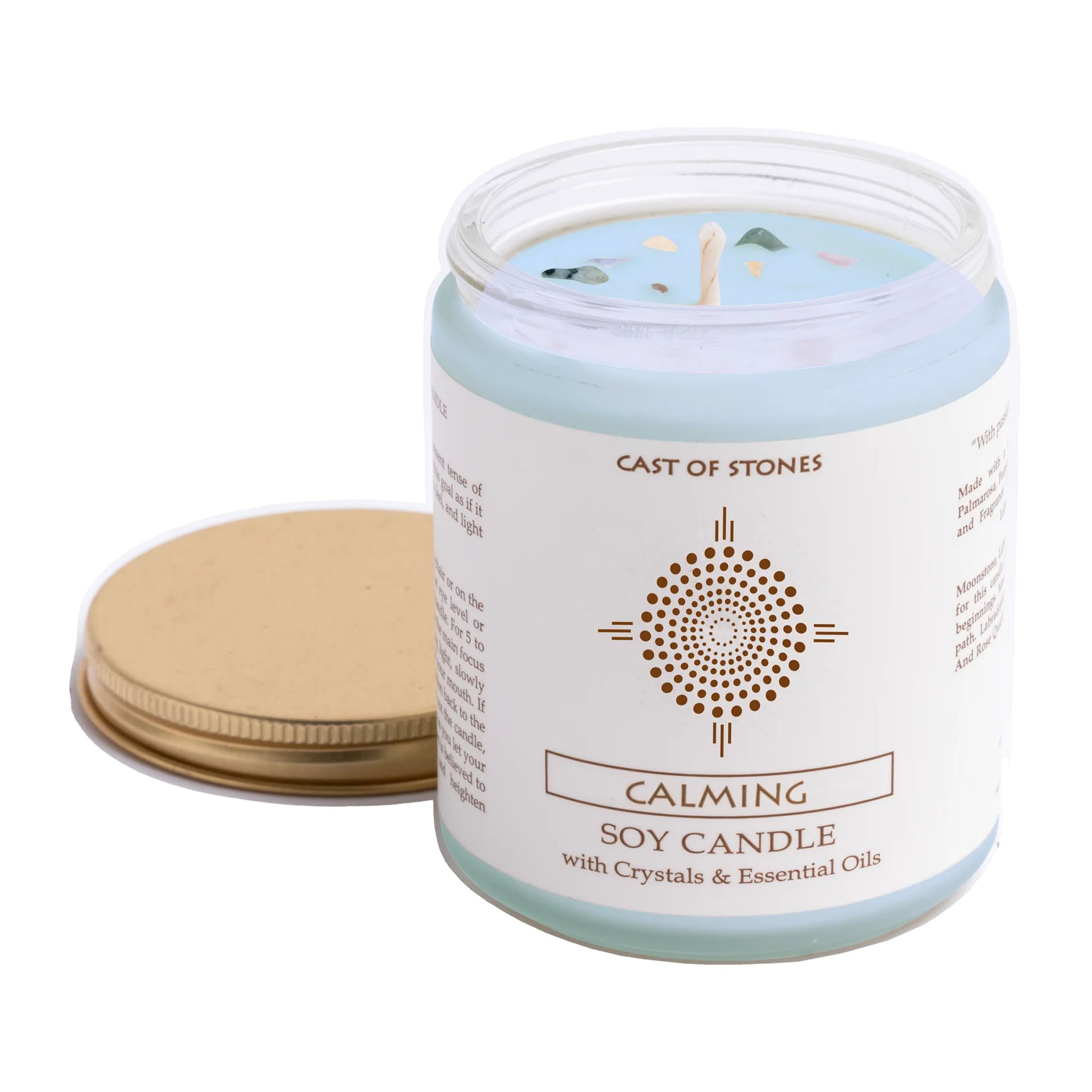 Calming Candle with Crystals and Essential Oils
