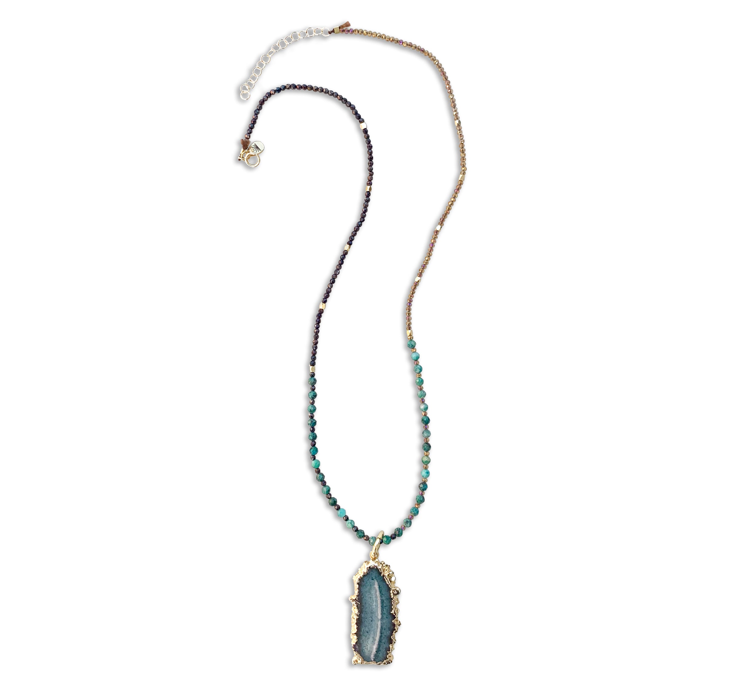Cast-of-Stones-Chrysocolla-Necklace-with-Stalactite-Large-Charm
