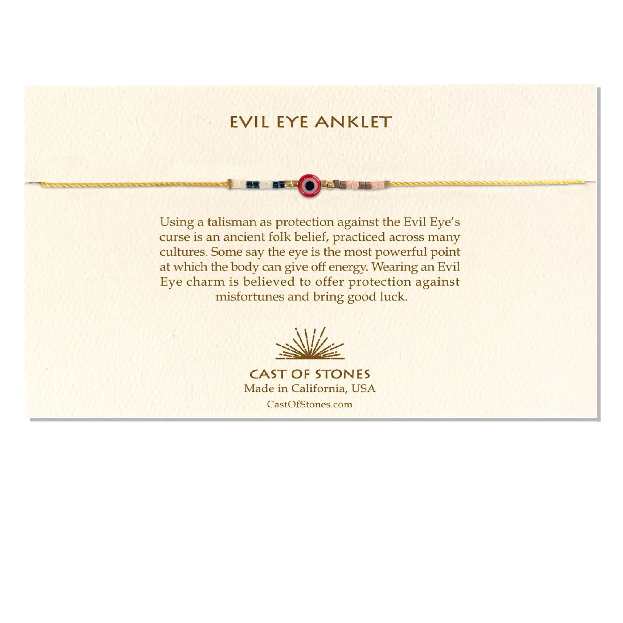 Evil Eye Anklet - Red/ Multi