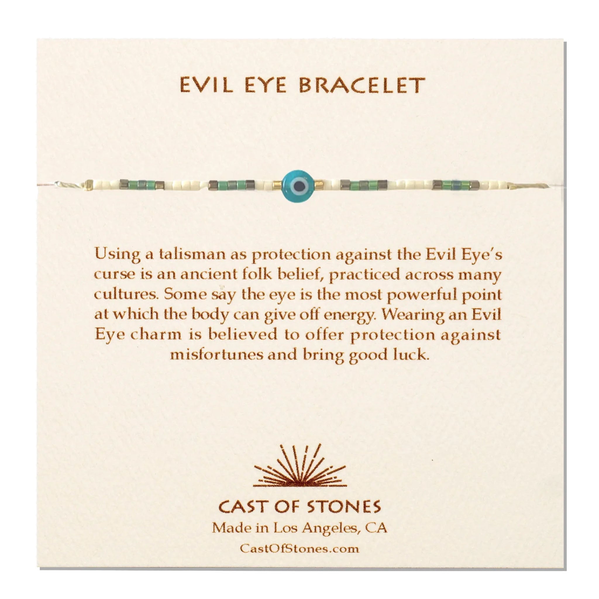 Evil Eye Bracelet - Blue Sea/White