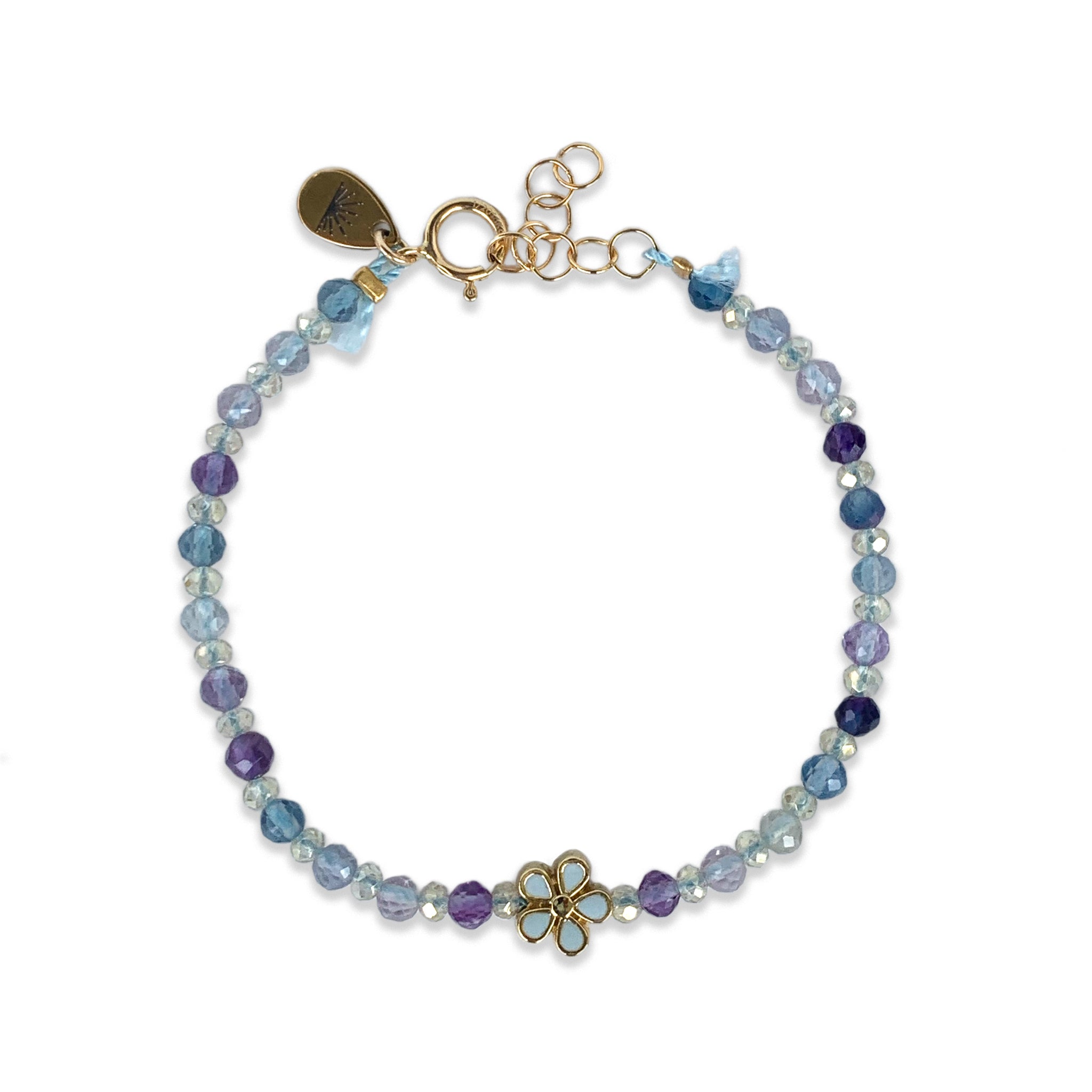 Children's Flower Bracelet with Flourite Crystals