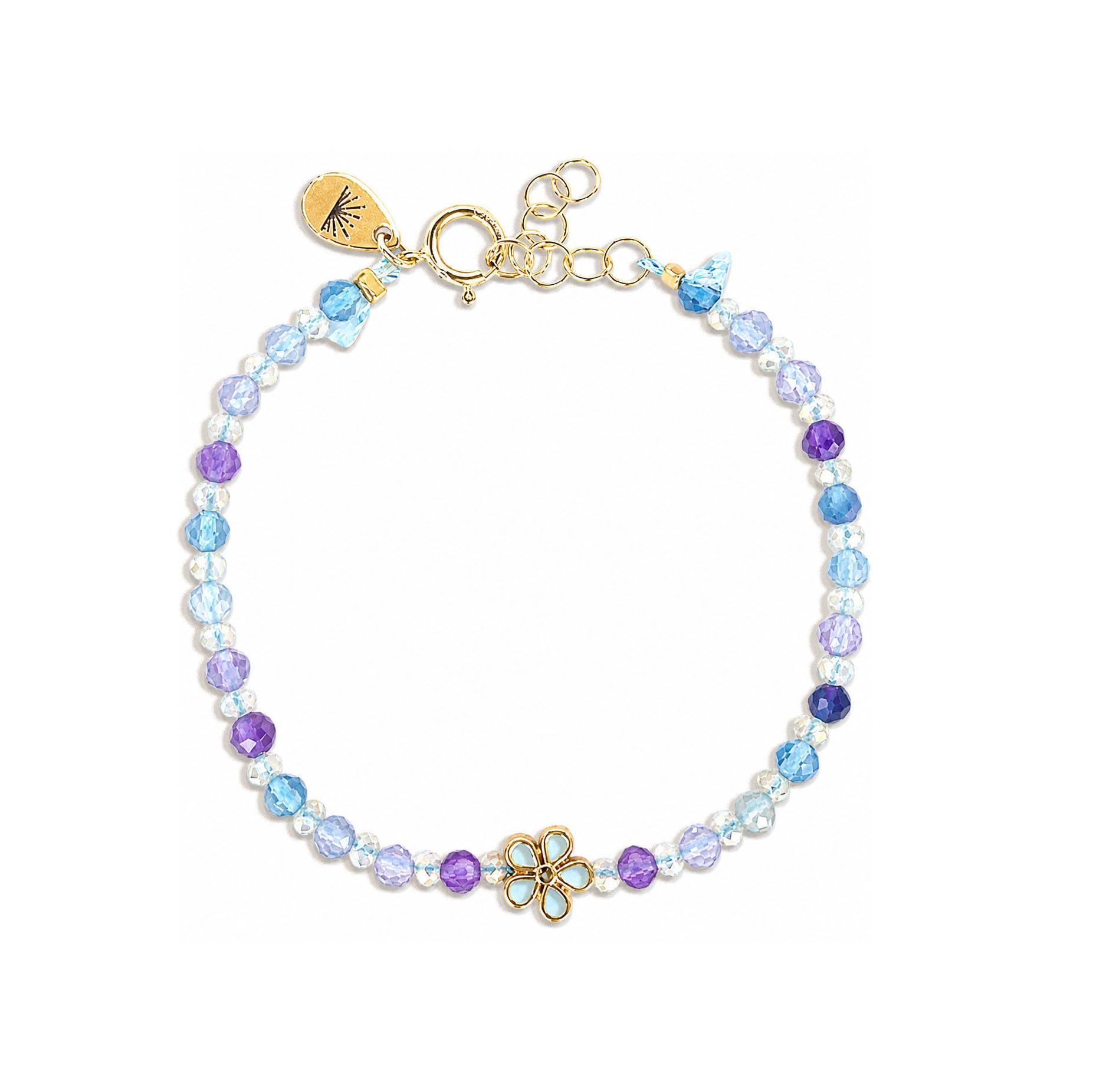 Children's Flower Bracelet with Flourite Crystals