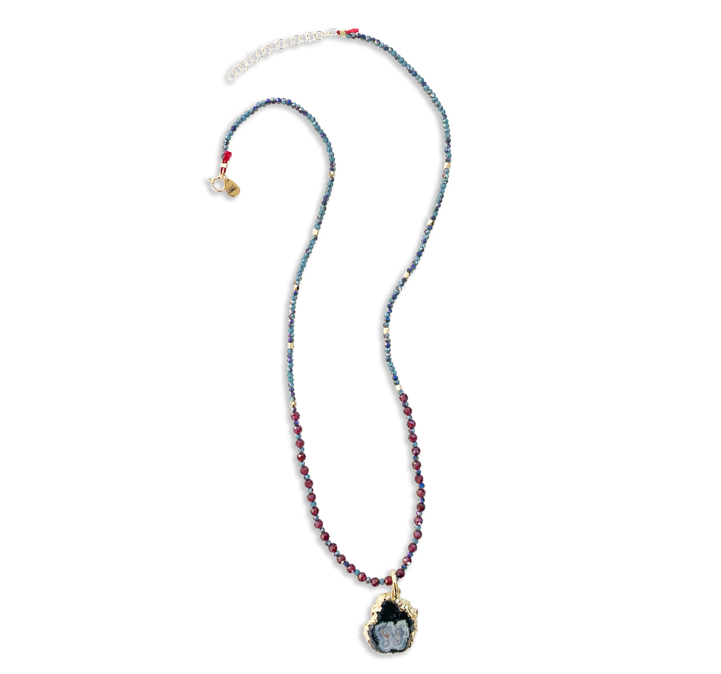 Cast-of-Stones-Garnet-Necklace-with-Stalactite-Medium-Charm-Clasp