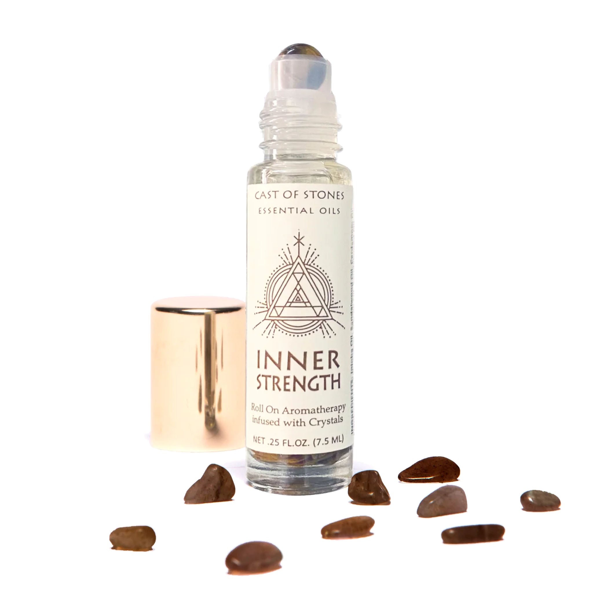 Inner Strength Roll-On - Essential Oil Aromatherapy with Tiger's Eye Crystals