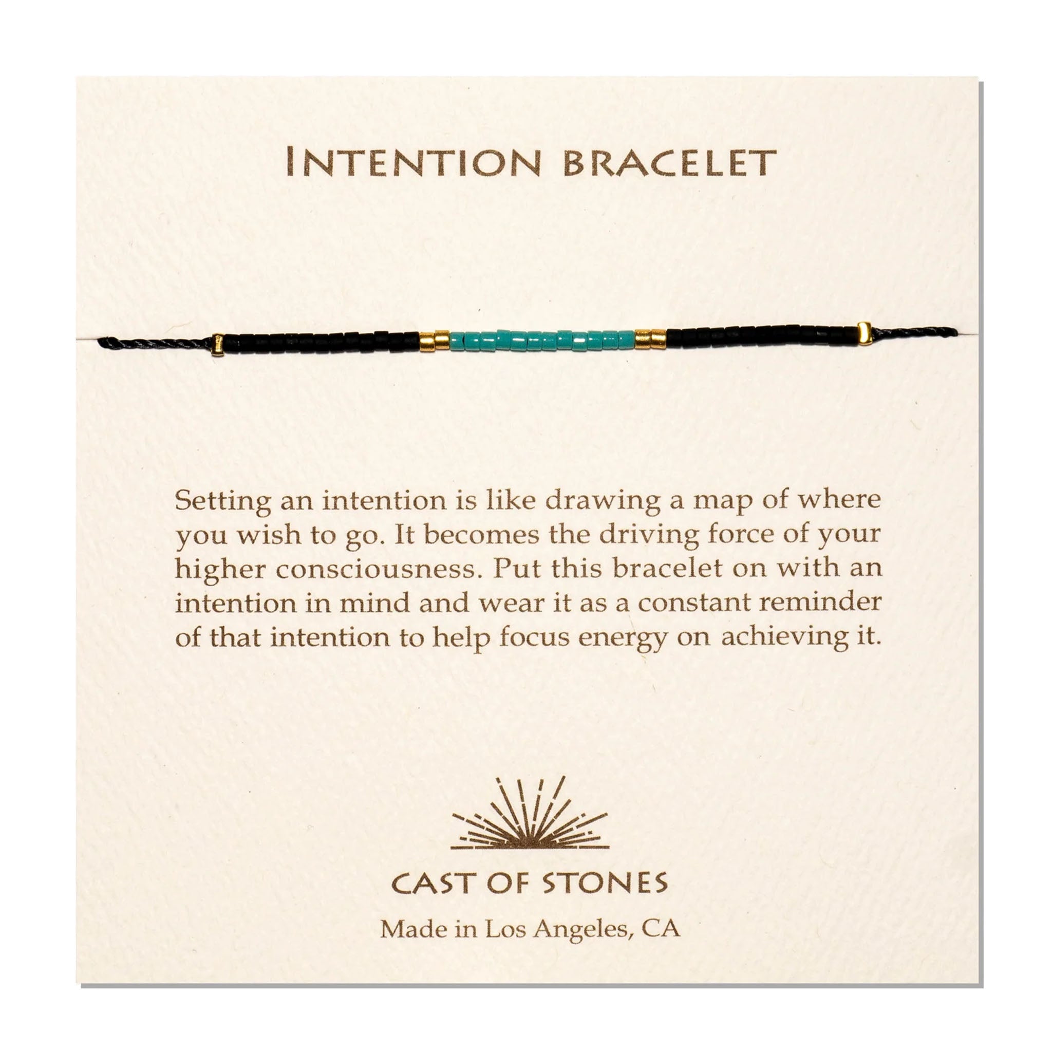 Intention Bracelet - Turquoise/Black