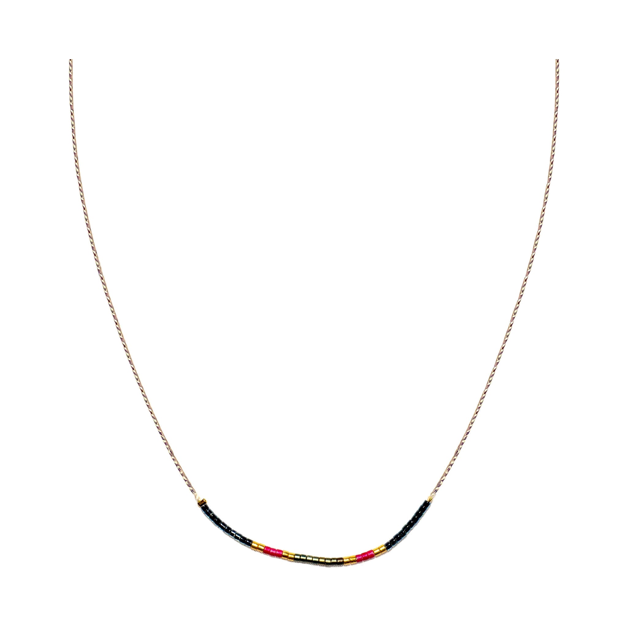 Intention Necklace - Night/Patina/Red