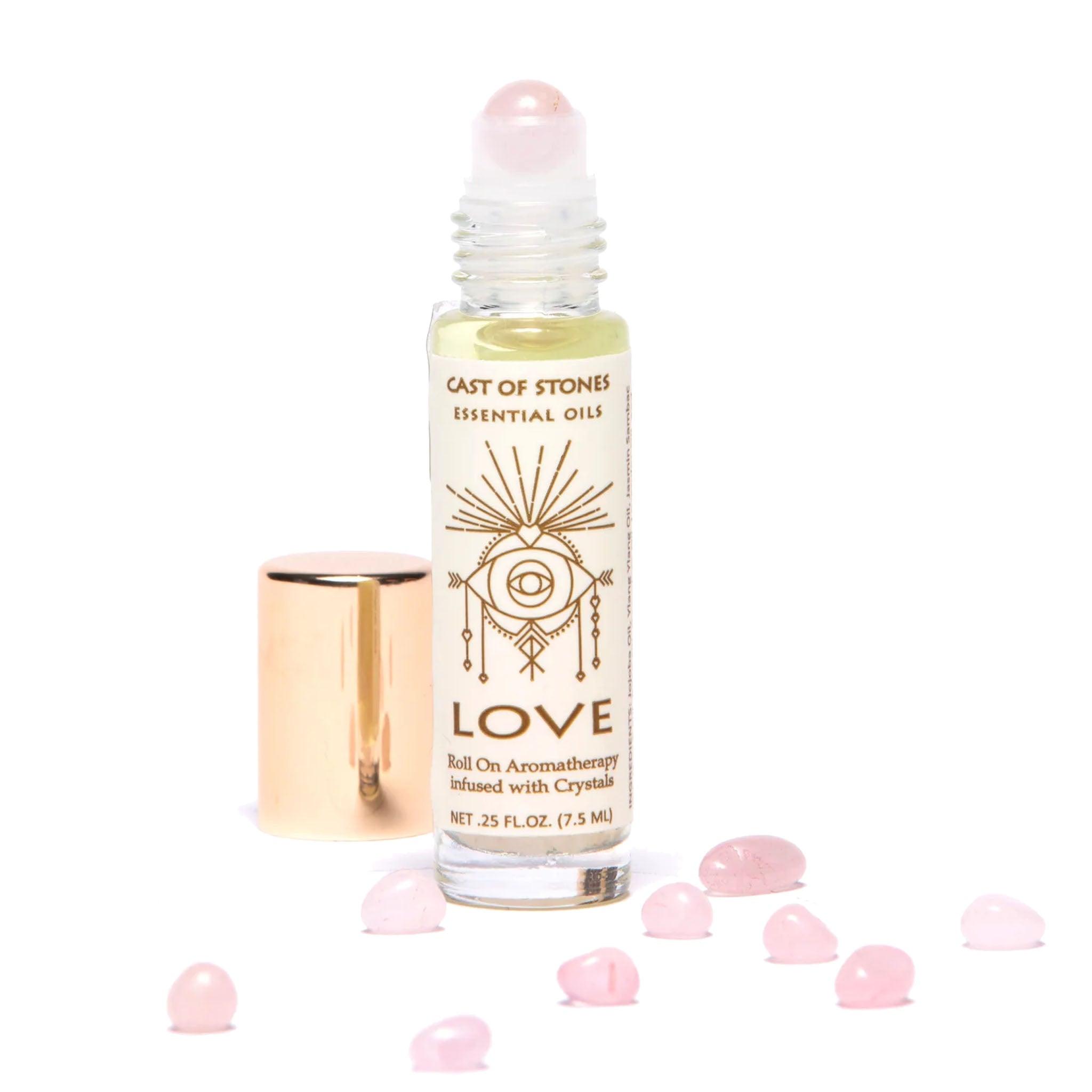 Love Roll-On - Essential Oil Aromatherapy with Rose Quartz Crystals
