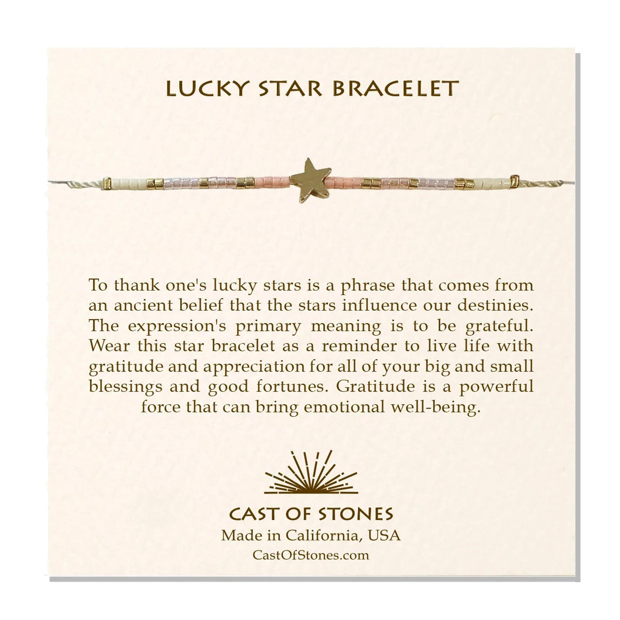 Lucky Star Bracelet - Gold/Peach