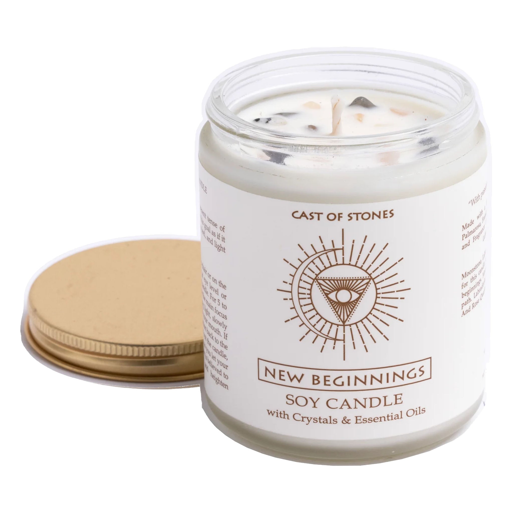 New Beginnings Candle with Crystals and Essential Oils