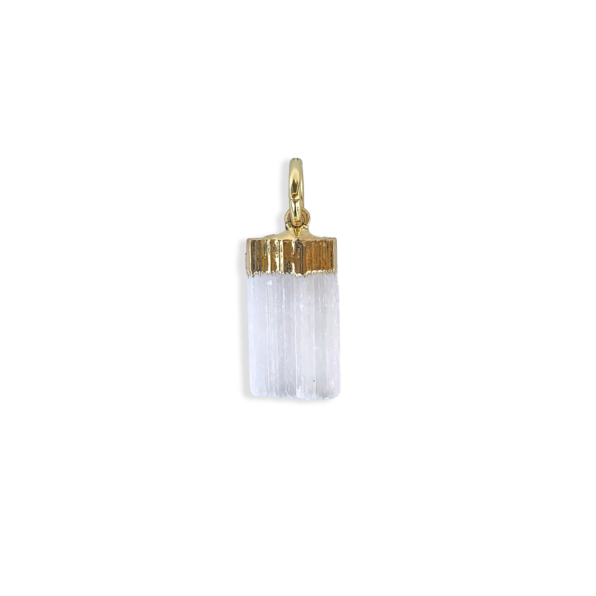 Selenite Slice Charm with Clasp