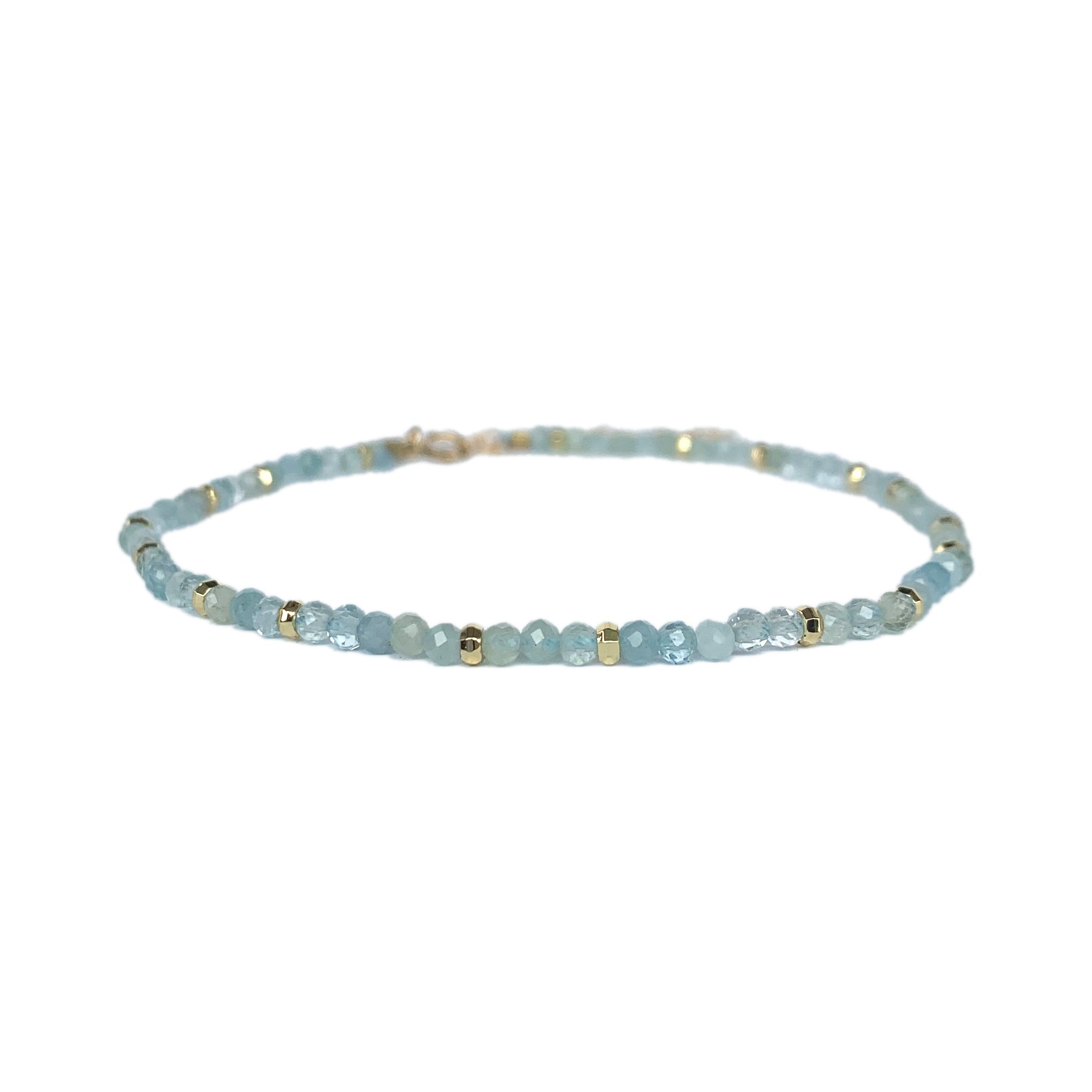 Something Blue Anklet with Aquamarine Crystals