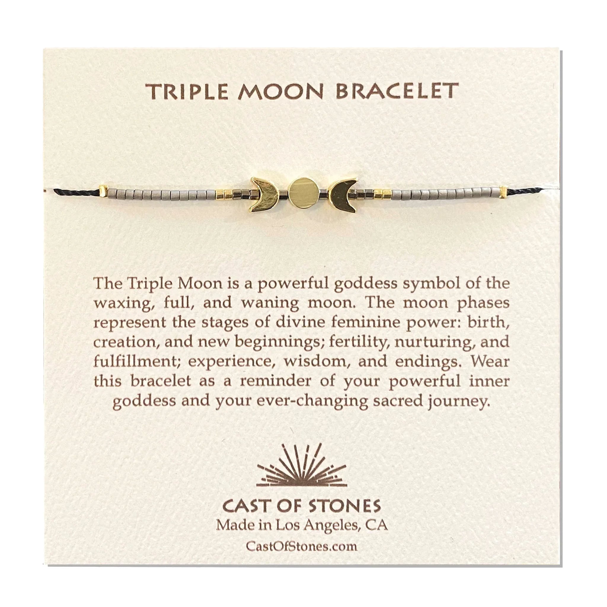 Triple Moon Bracelet - Neutral/Gold