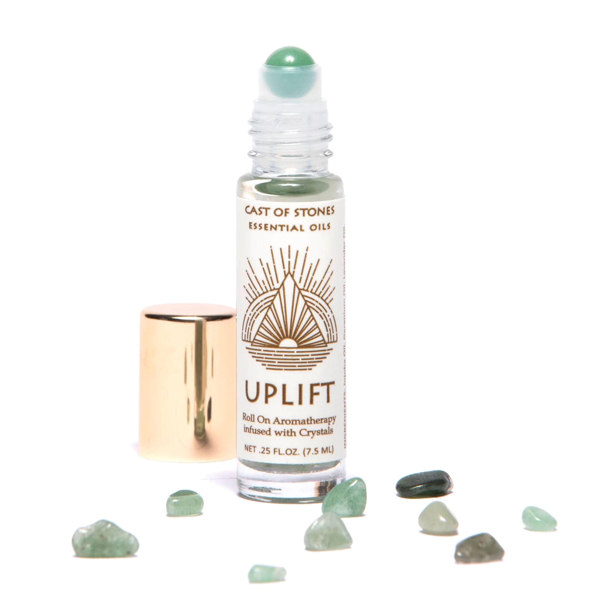 Uplift Roll-On - Essential Oil Aromatherapy w/ Green Aventurine Crystals