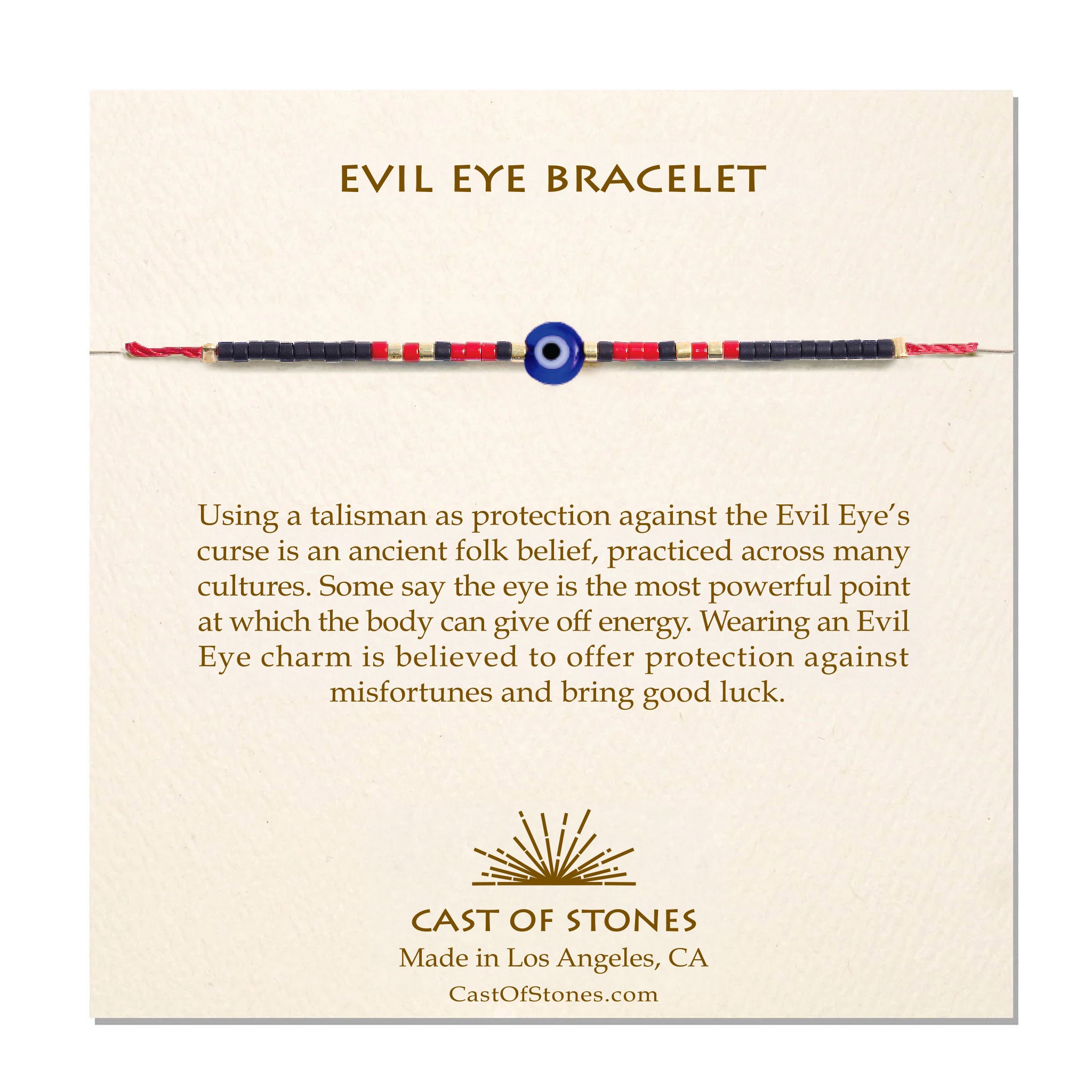 Evil Eye Bracelet - Cobalt/Red
