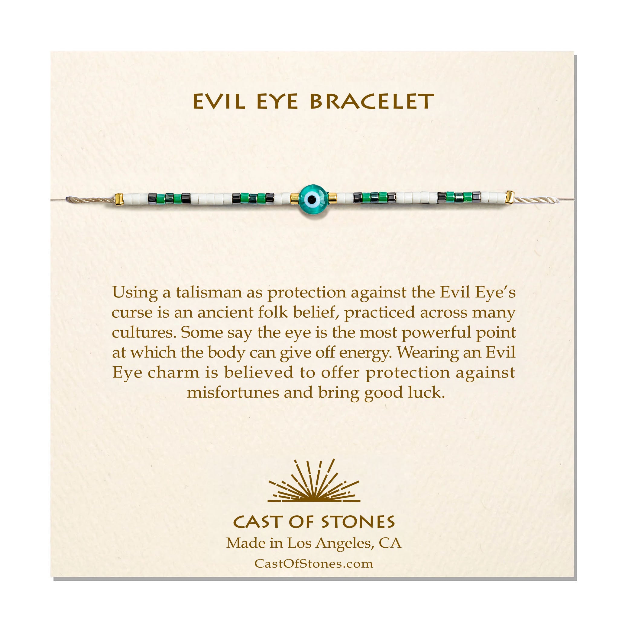 Evil Eye Bracelet - Blue Sea/White