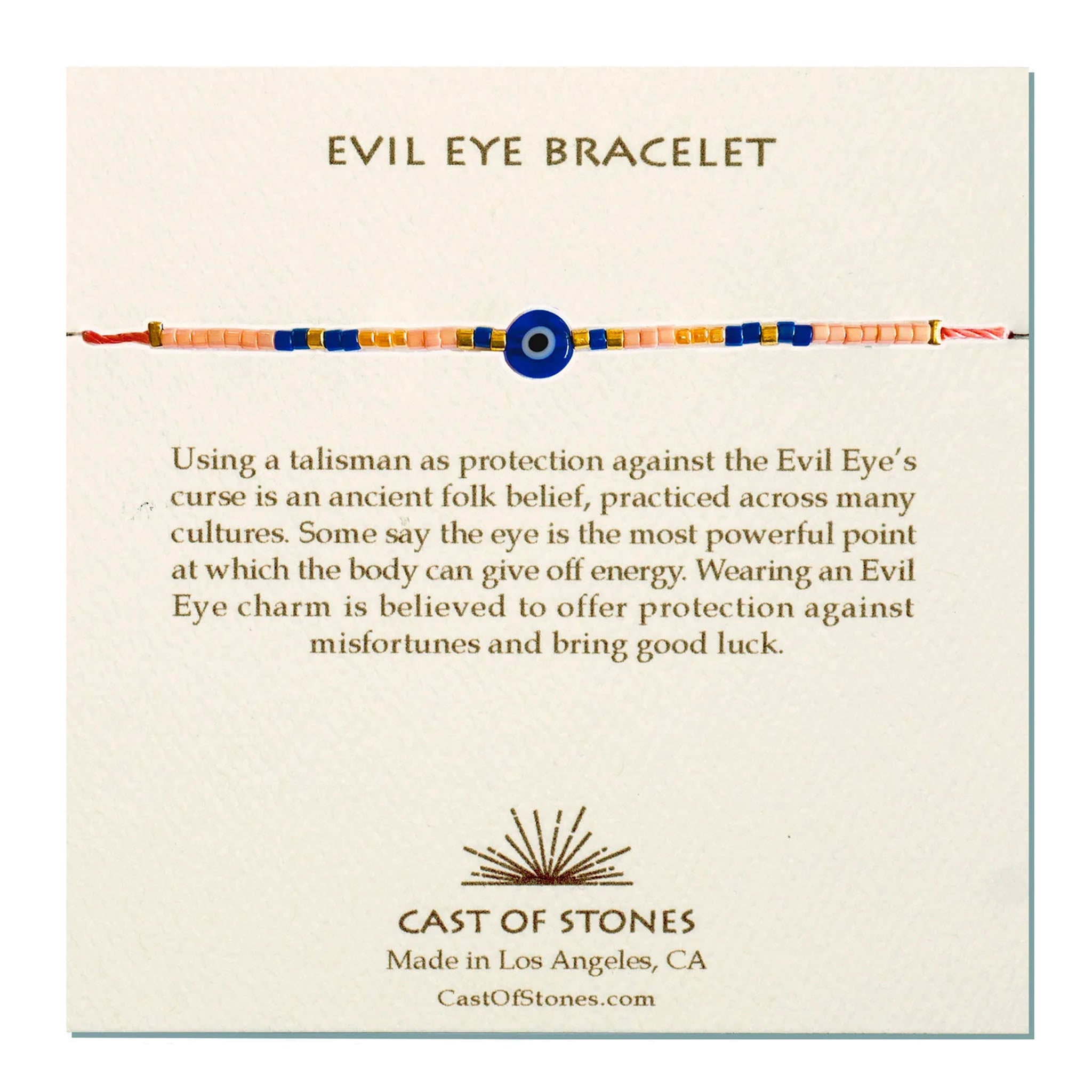 Evil Eye Bracelet - Peach/Cobalt