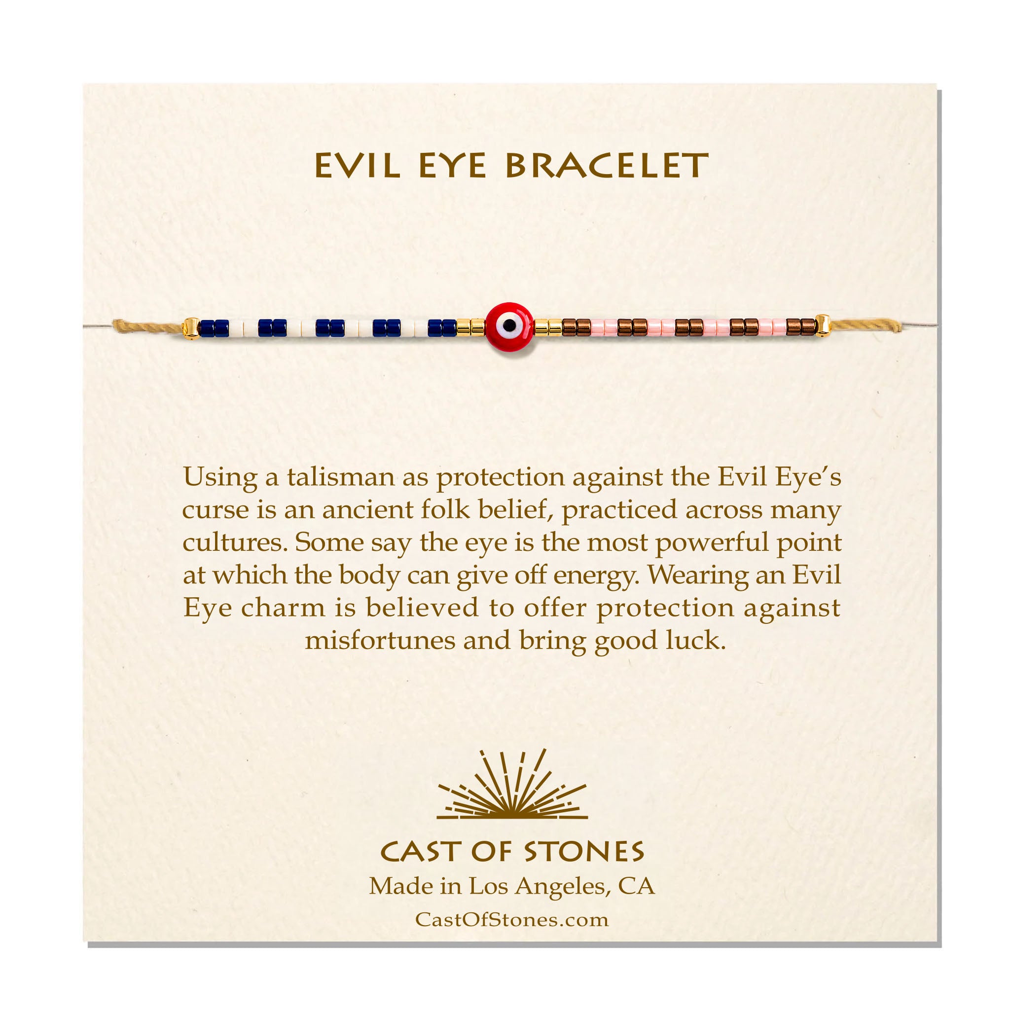 Evil Eye Bracelet - Red Multi Stripe