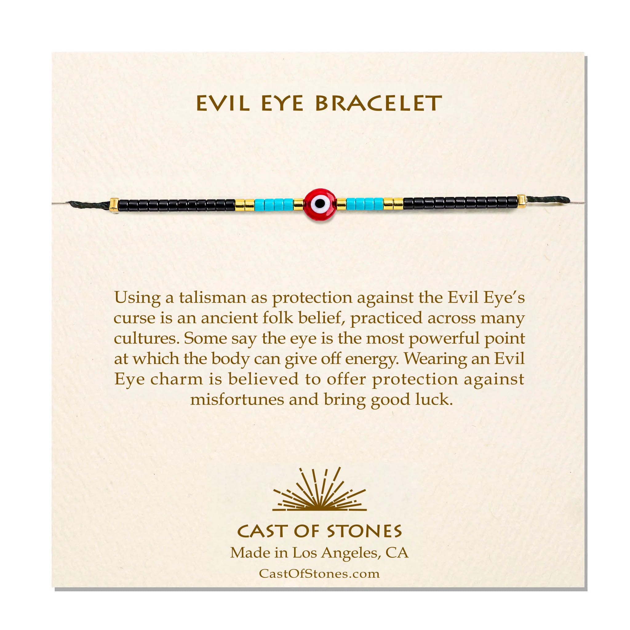 Evil Eye Bracelet - Red/Turquoise