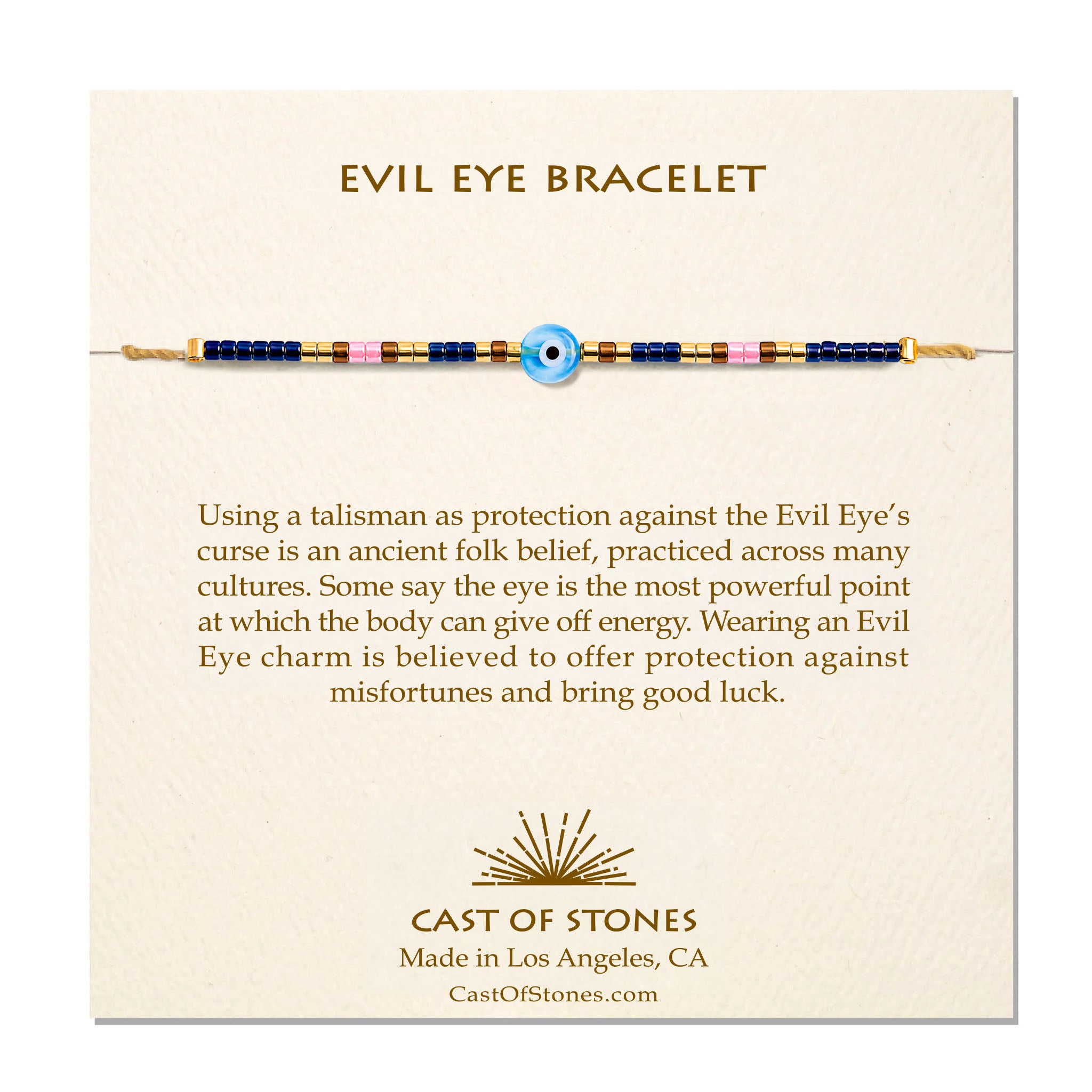 Evil Eye Bracelet - Turquoise/Coral/Night