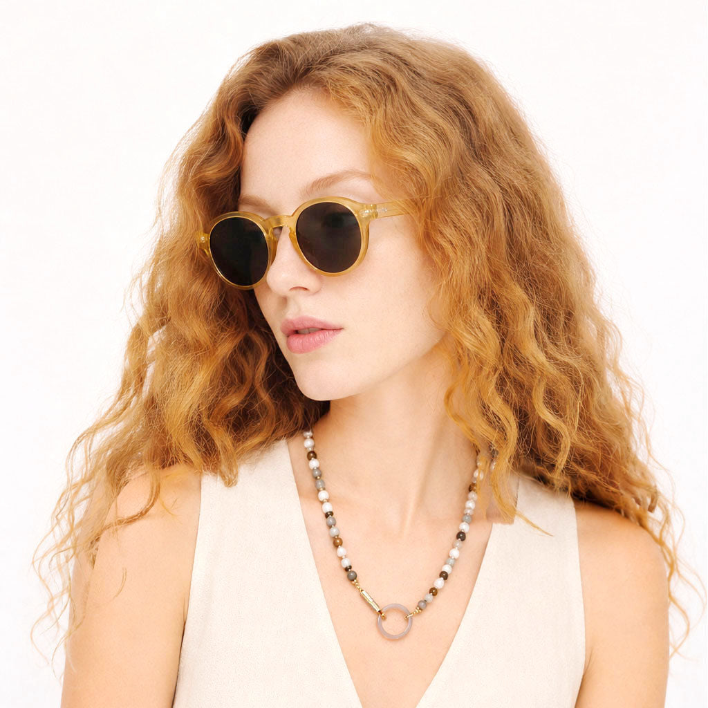Gemstone Eyeglass Holder Necklace - Clarity & Intuition Stones