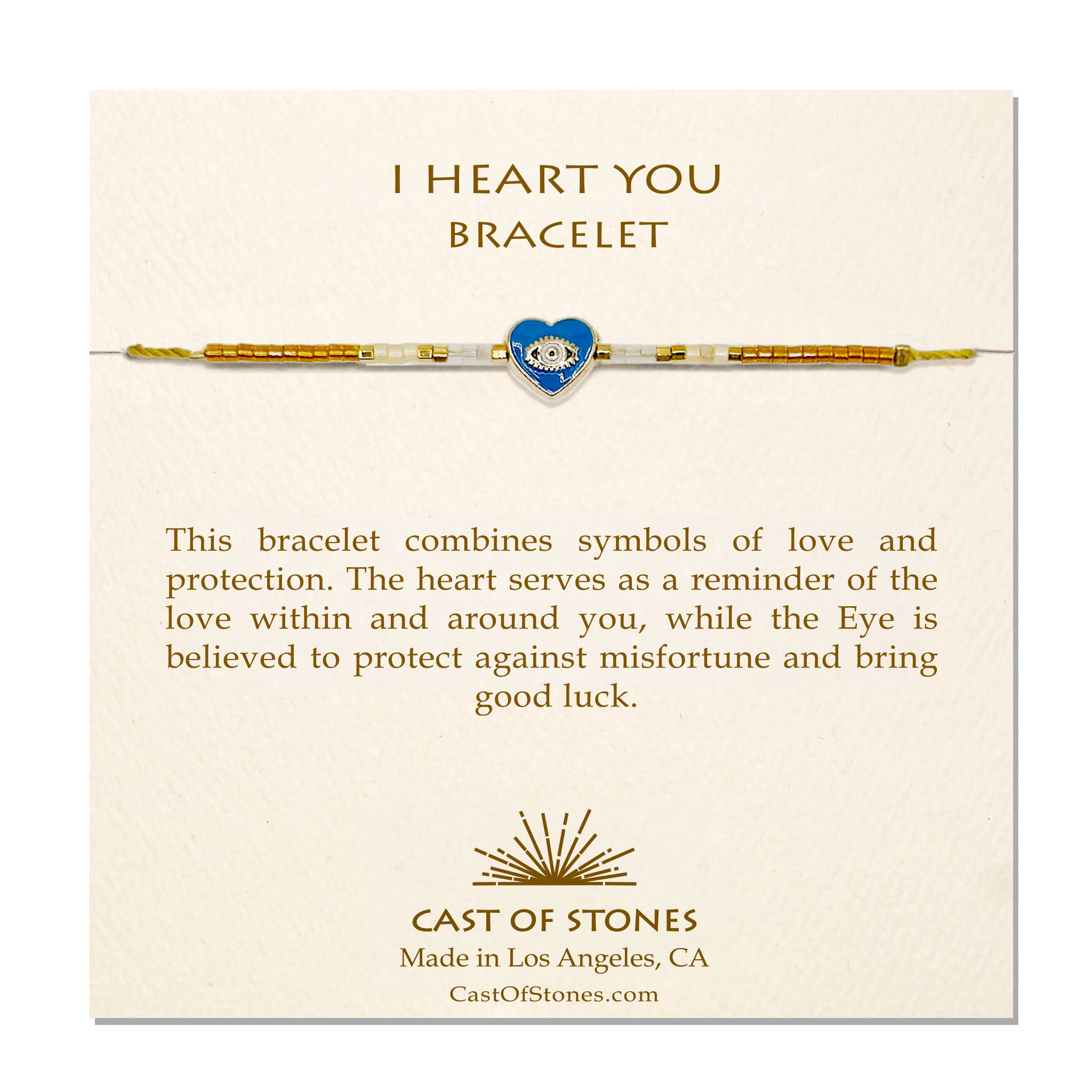 I HEART YOU Bracelet - Amber/Teal