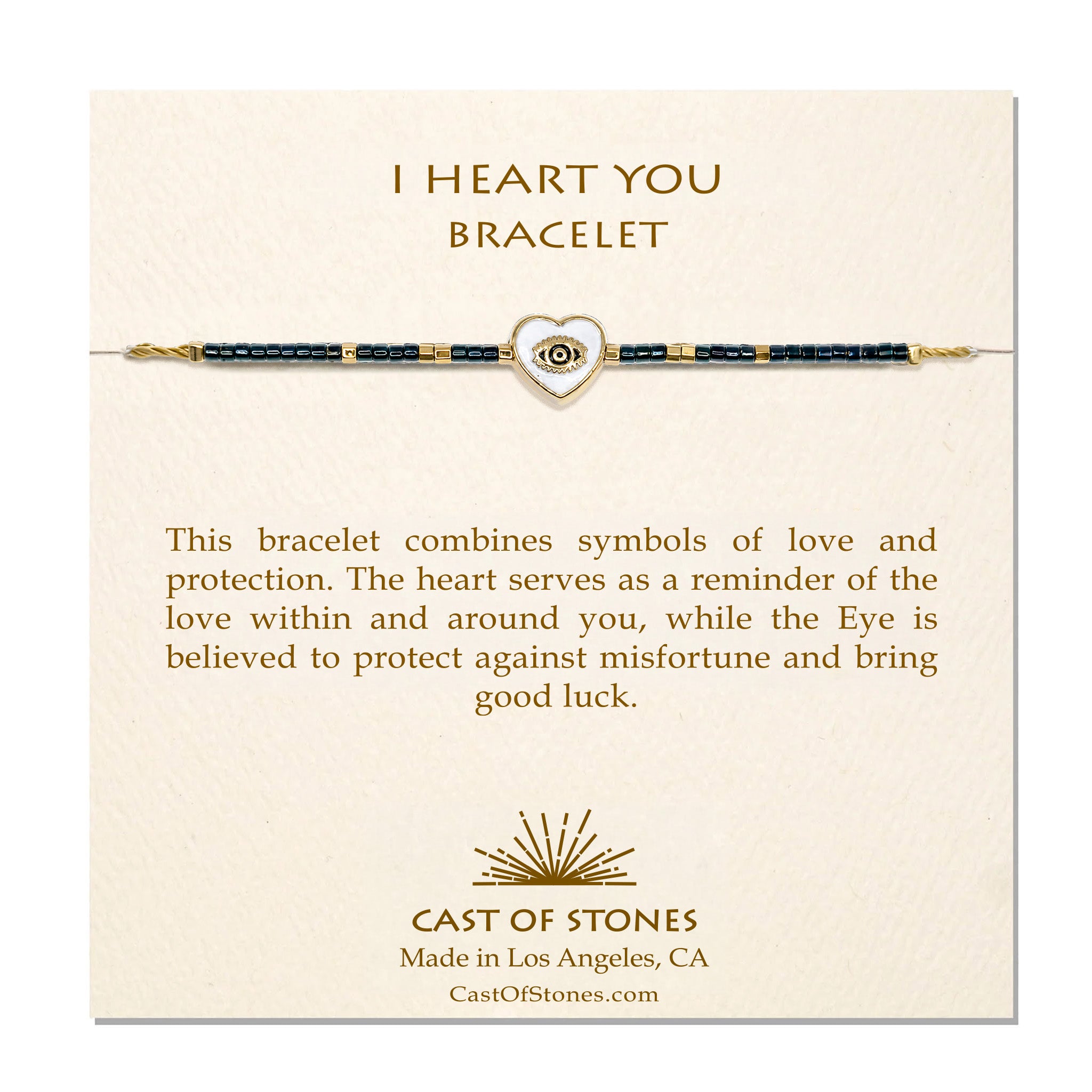 I HEART YOU Bracelet - Midnight/White