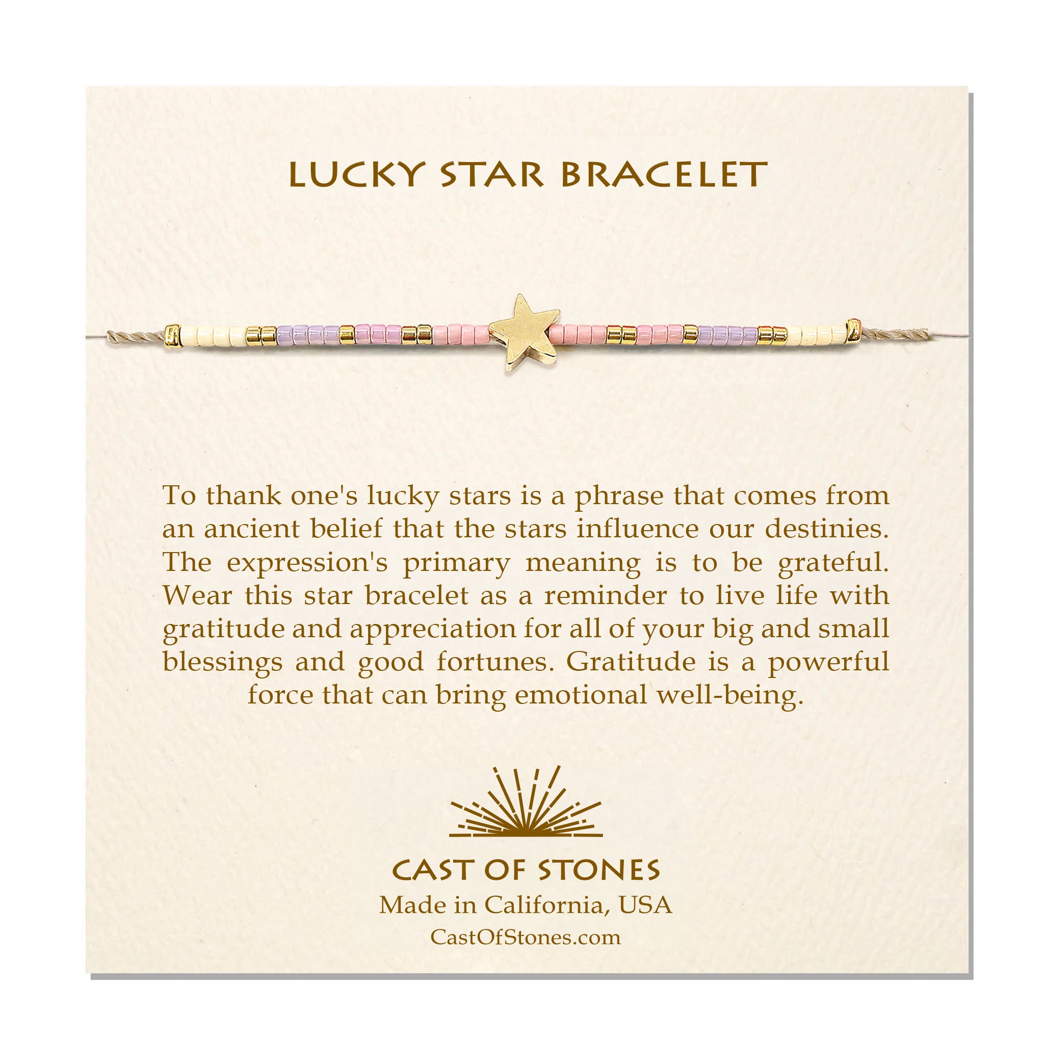 Lucky Star Bracelet - Gold/Peach