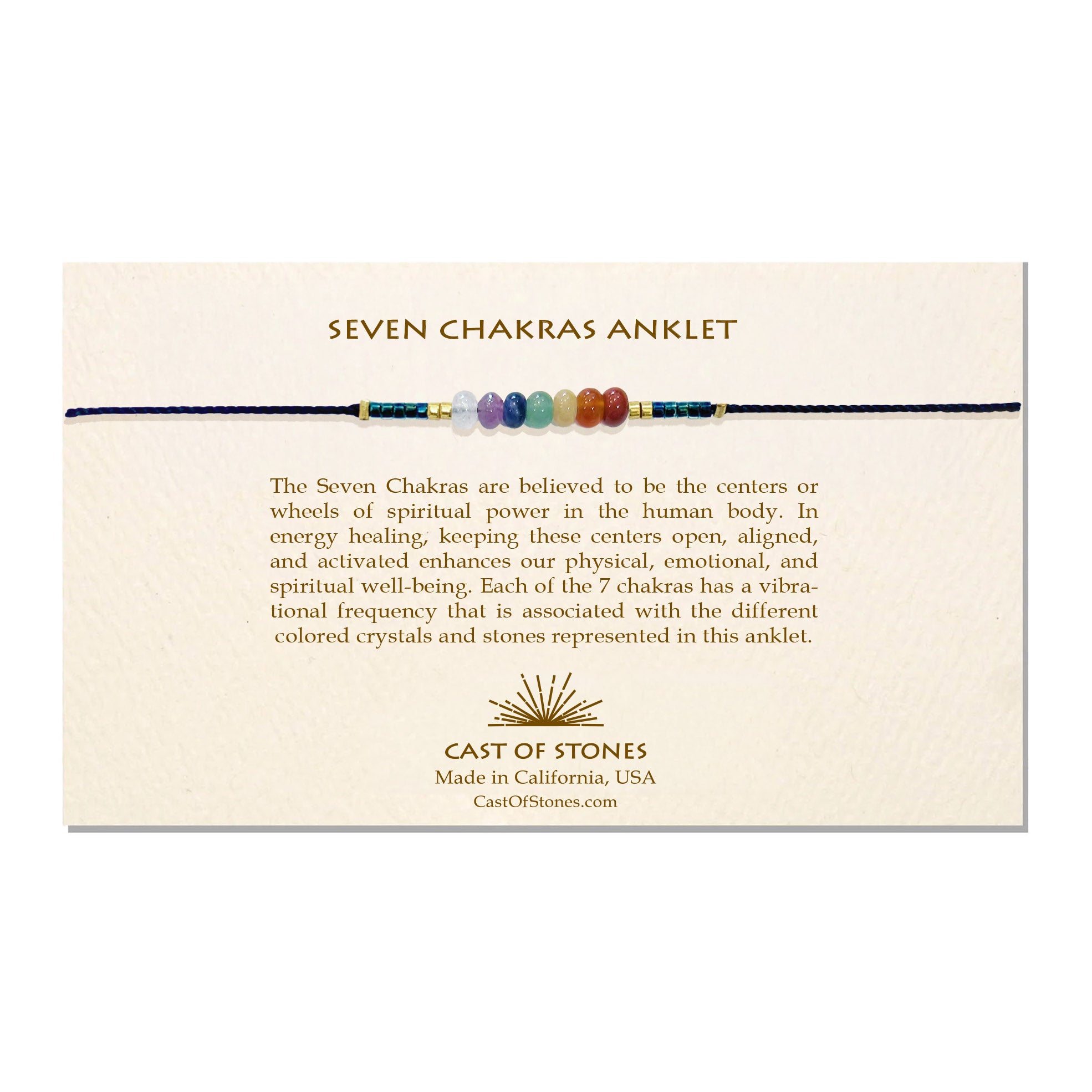 Seven Chakra Gemstone Anklet