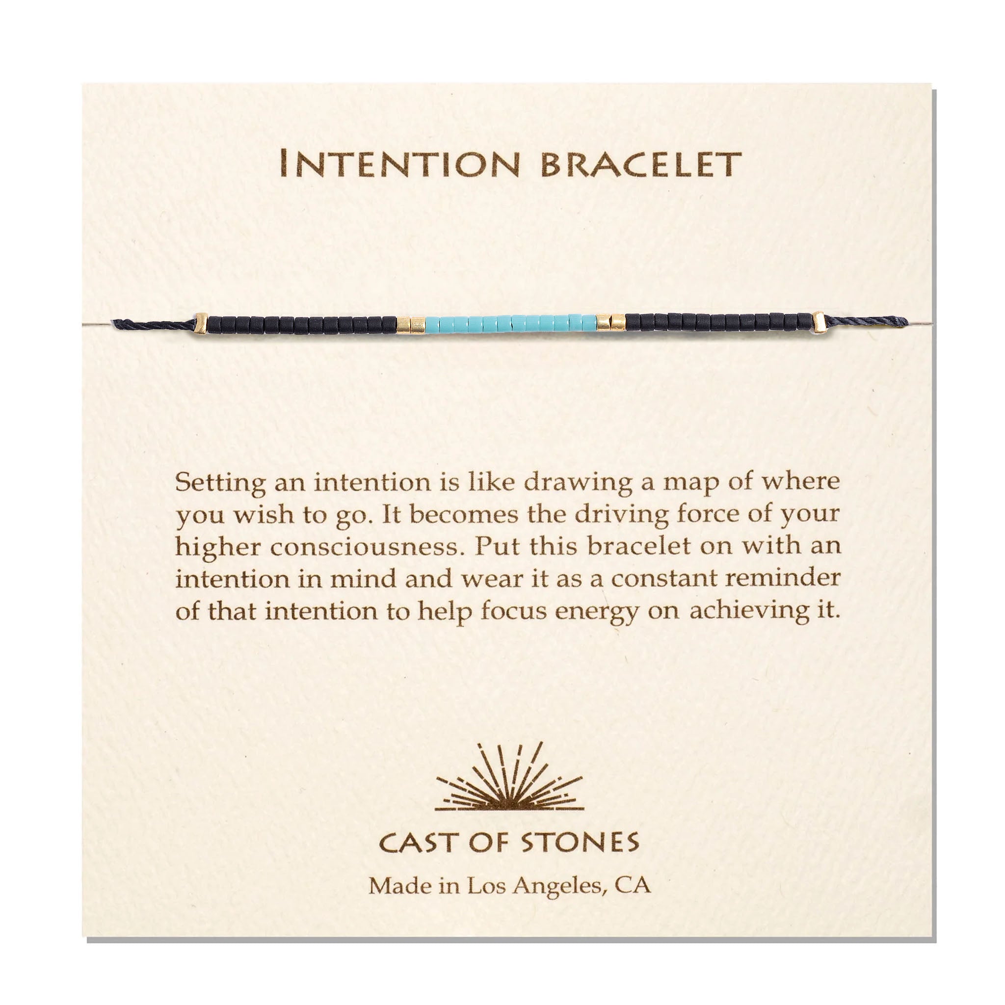 Intention Bracelet - Turquoise/Black