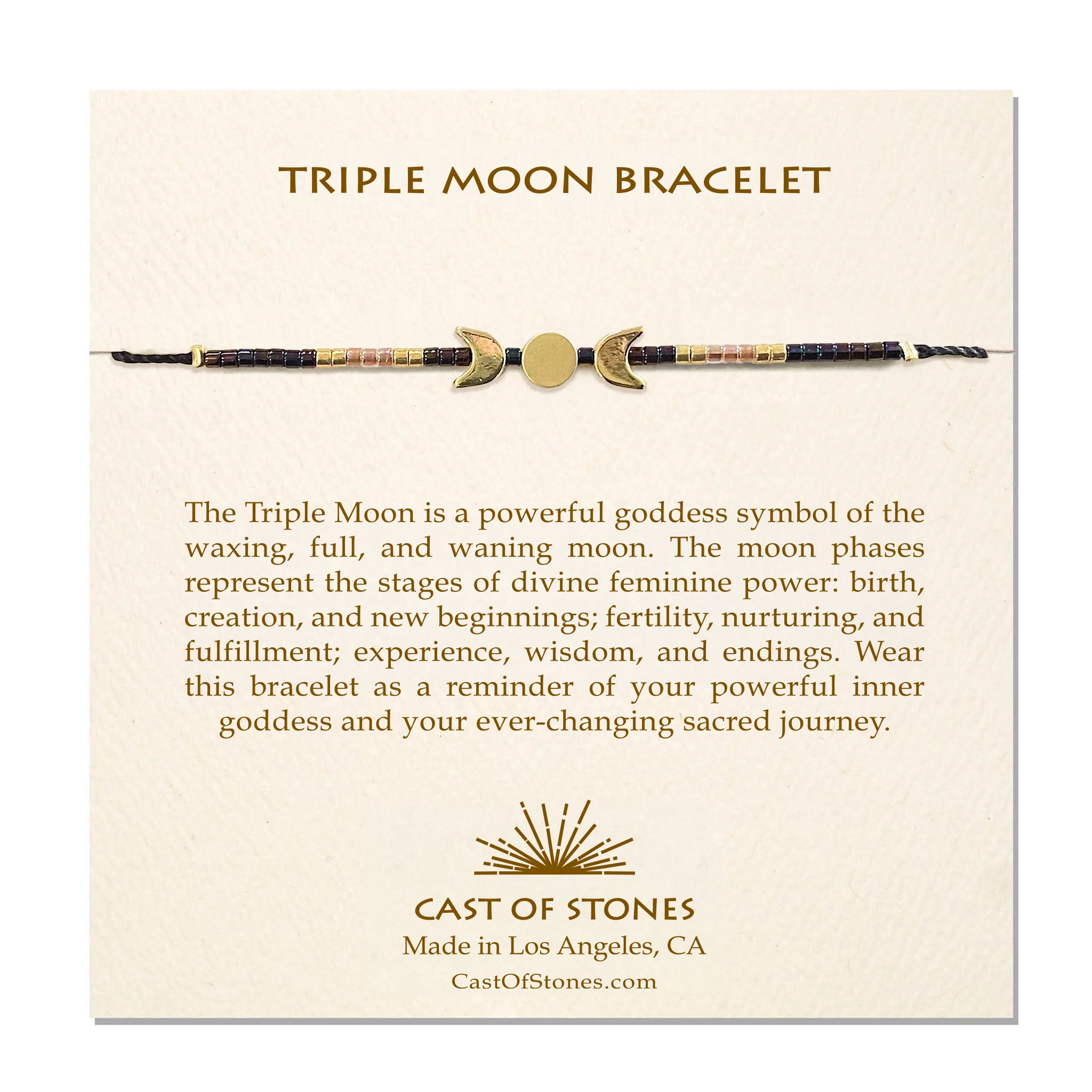 Triple Moon Bracelet - Deep Purple